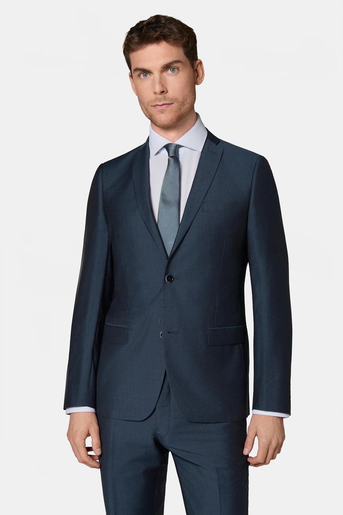 Laine et mohair — Costume Jerem, poches italiennes, poche poitrine