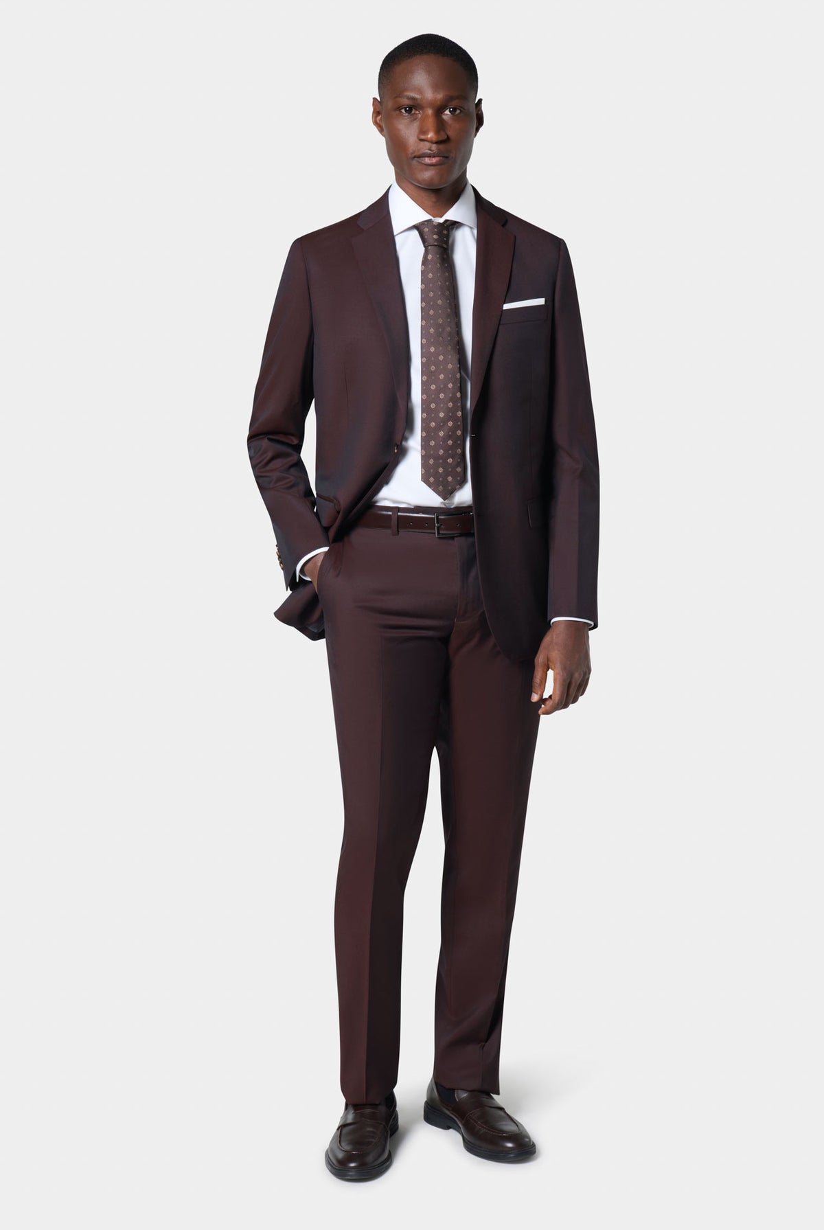 Veste de costume classique sergé de laine vierge Barberis Super 110's — détail de la matière