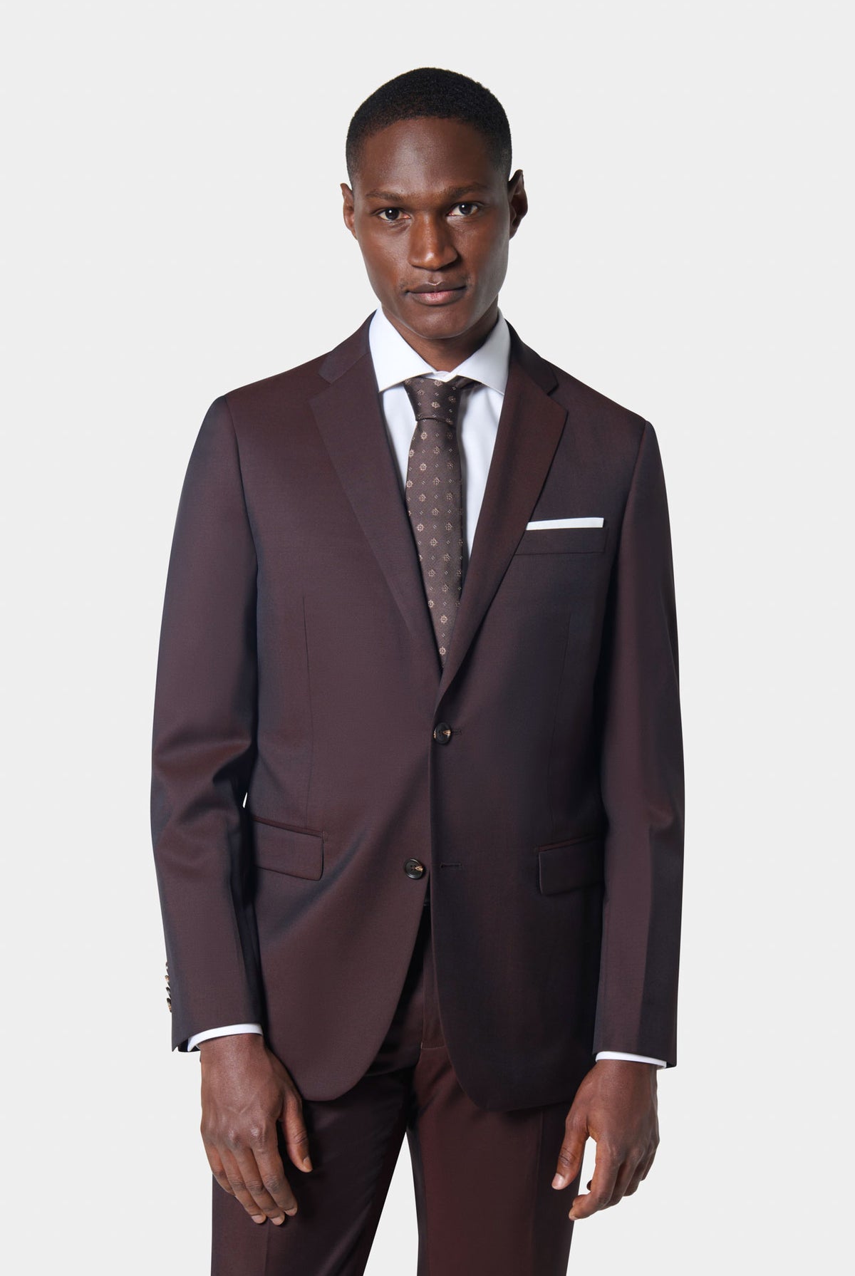 Veste de costume classique sergé de laine vierge Barberis Super 110's — vue de détail