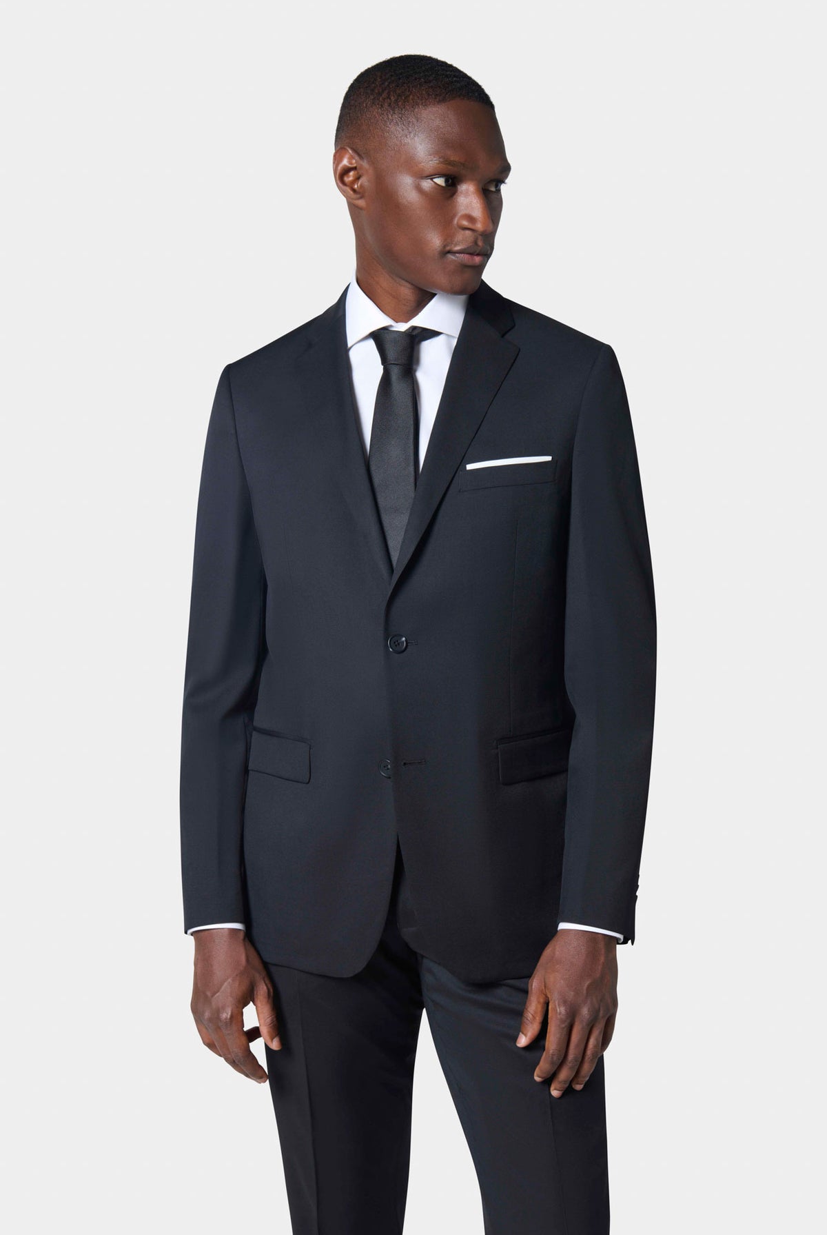 Veste de costume classique sergé de laine vierge Barberis Super 110's — vue de trois-quarts