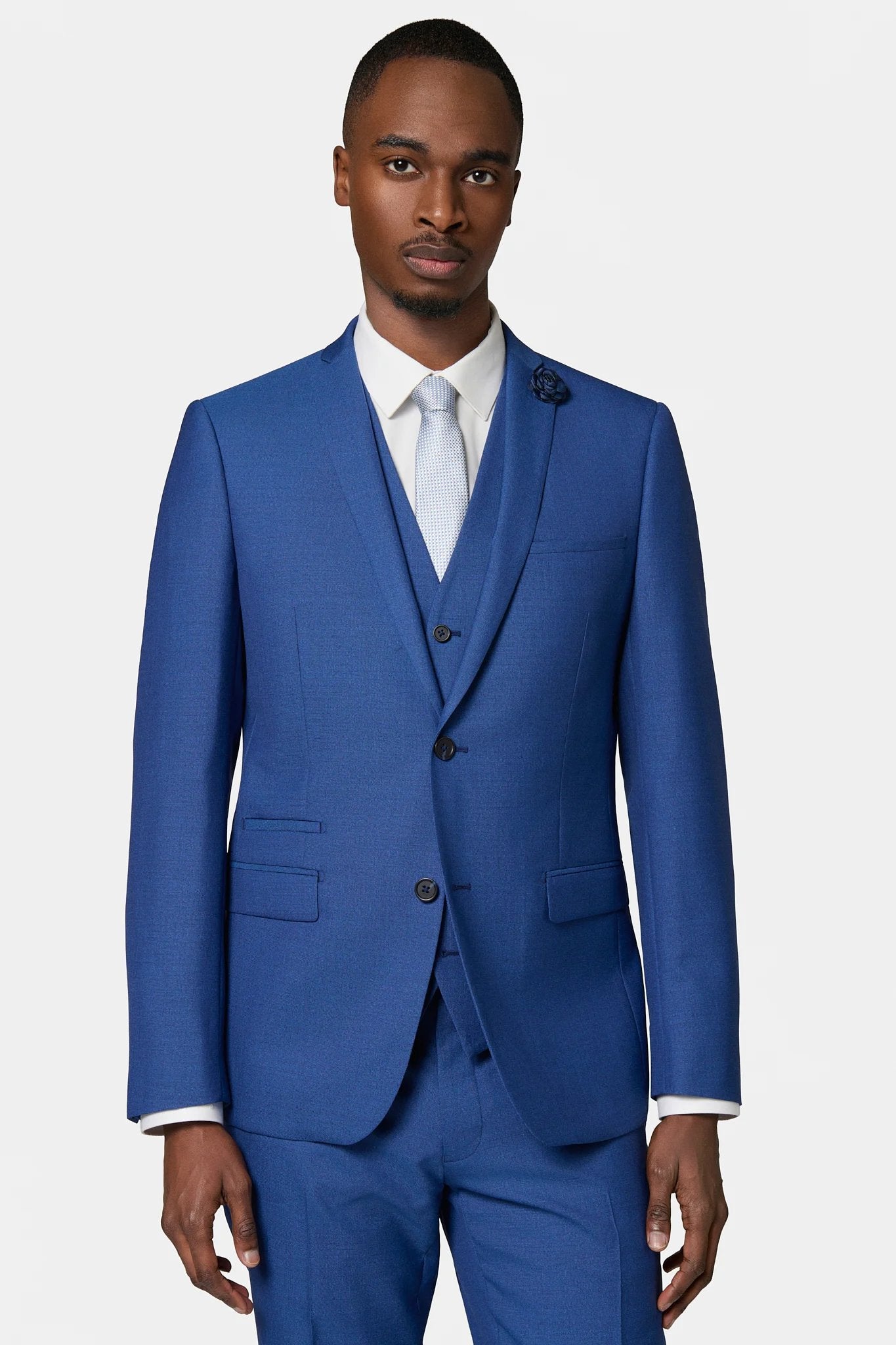 Laine vierge Barberis Super 110's — Veste de costume Jerem, coupe droite, col cranté