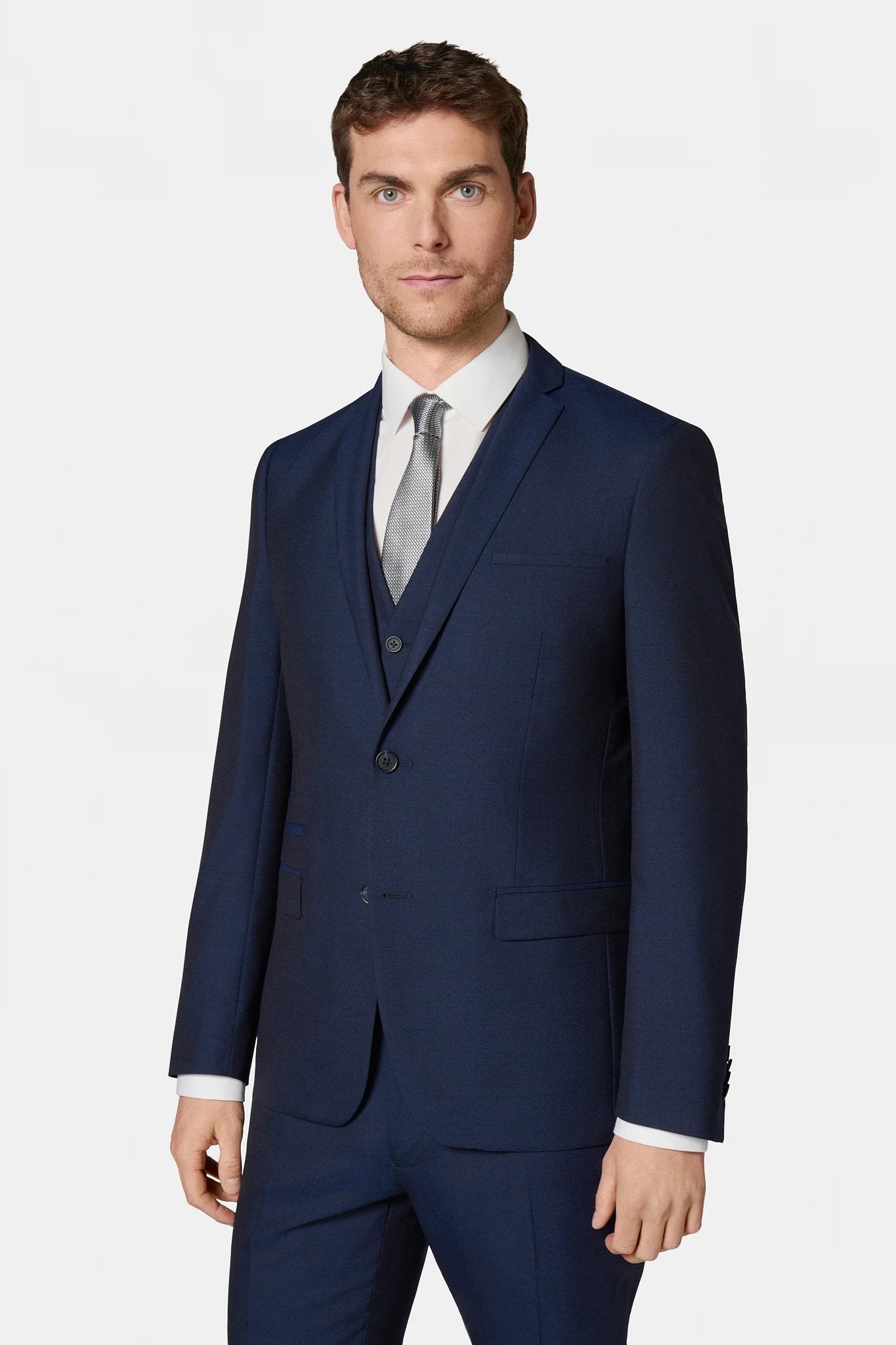 Veste de costume, laine vierge Barberis Super 110's Jerem, poche poitrine, simple boutonnage