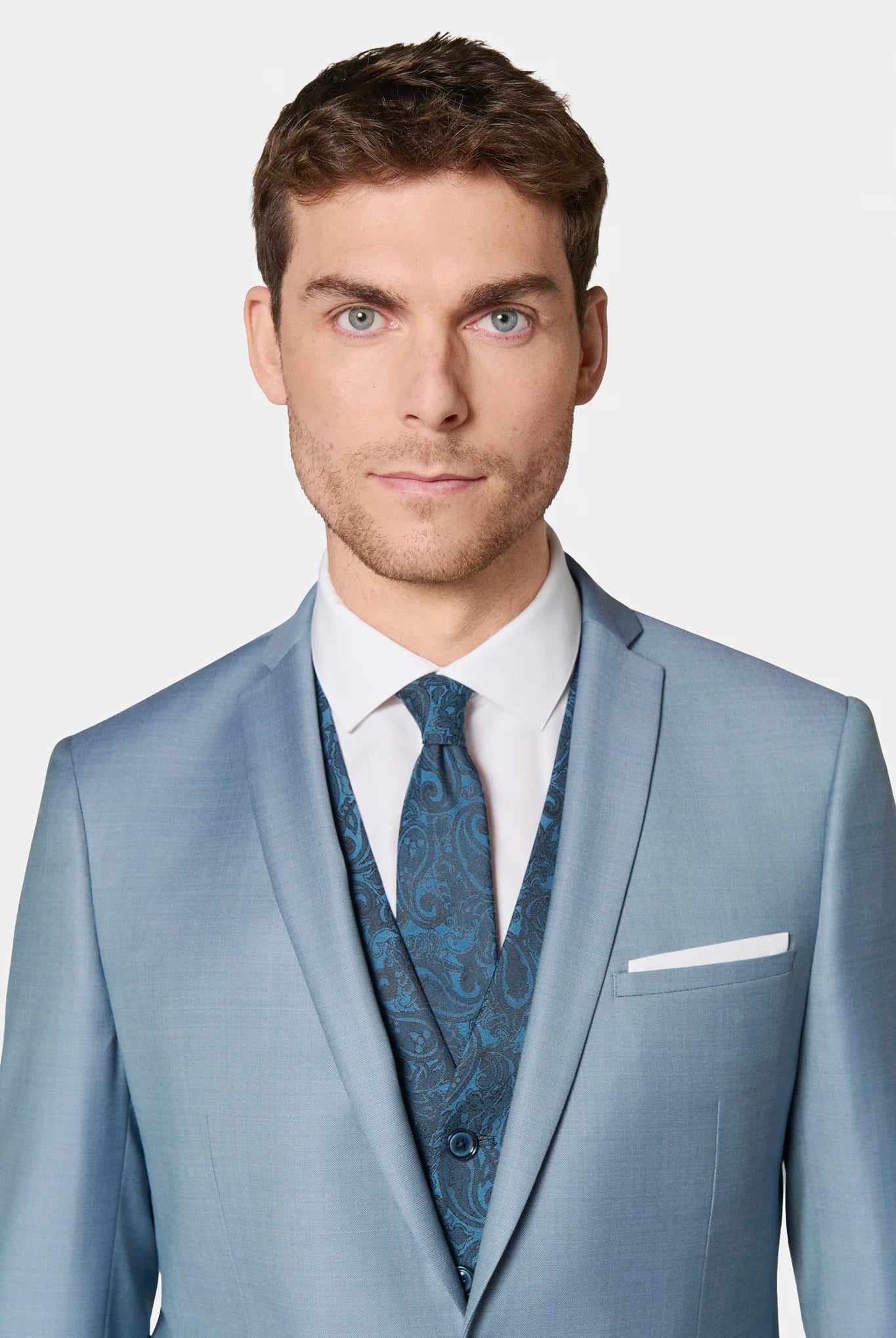 Laine vierge super 120's « Natural stretch » — Veste de costume Jerem, simple boutonnage, boutons de poignet