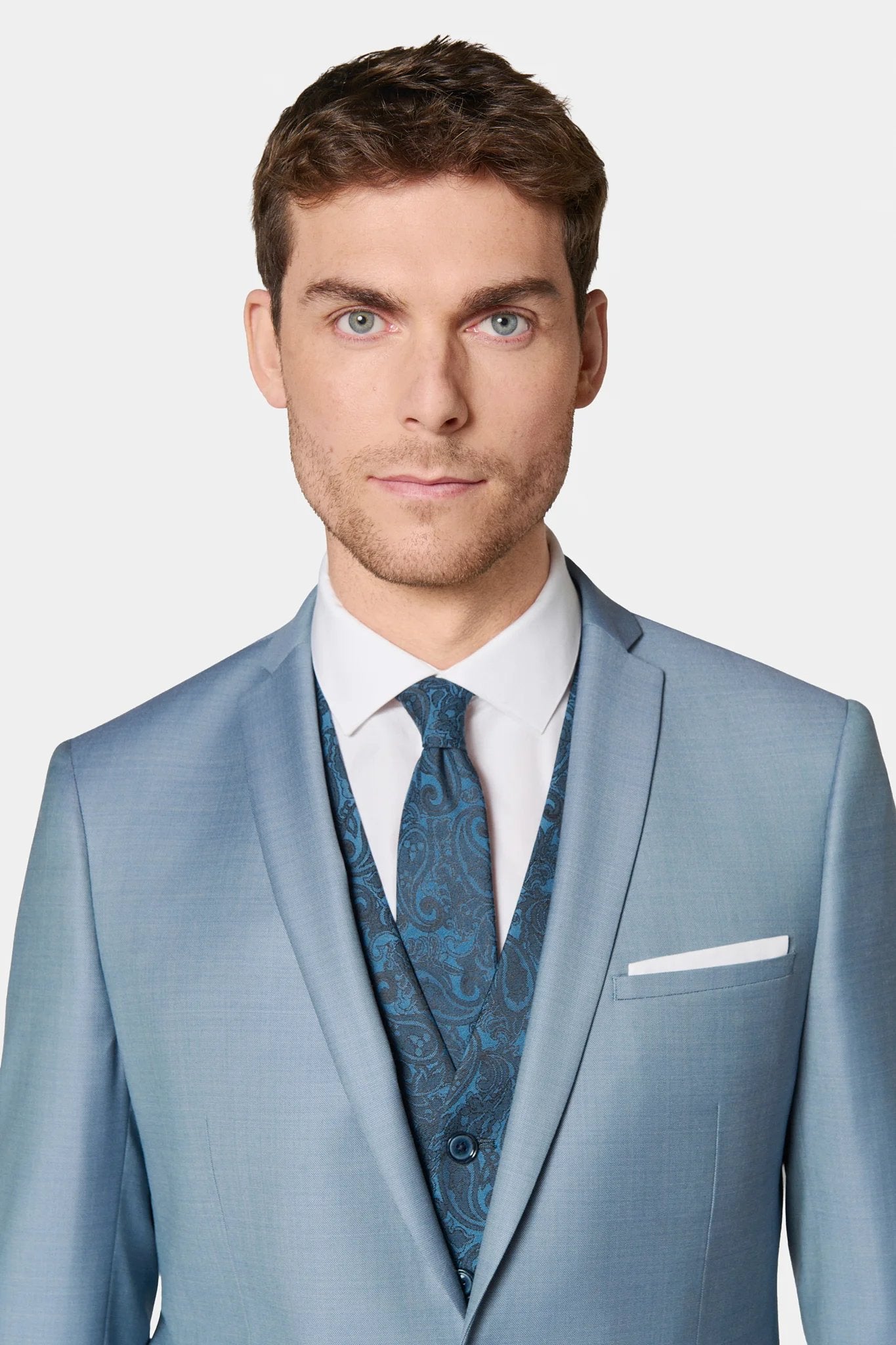 Laine vierge super 120's « Natural stretch » — Veste de costume Jerem, simple boutonnage, boutons de poignet