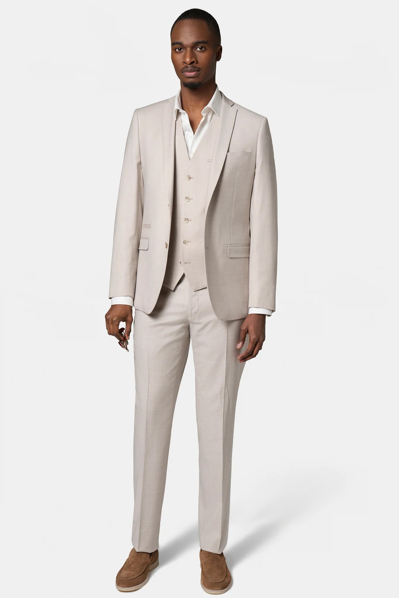 Laine vierge super 120's « Natural stretch » — Veste de costume Jerem, poche poitrine, simple boutonnage
