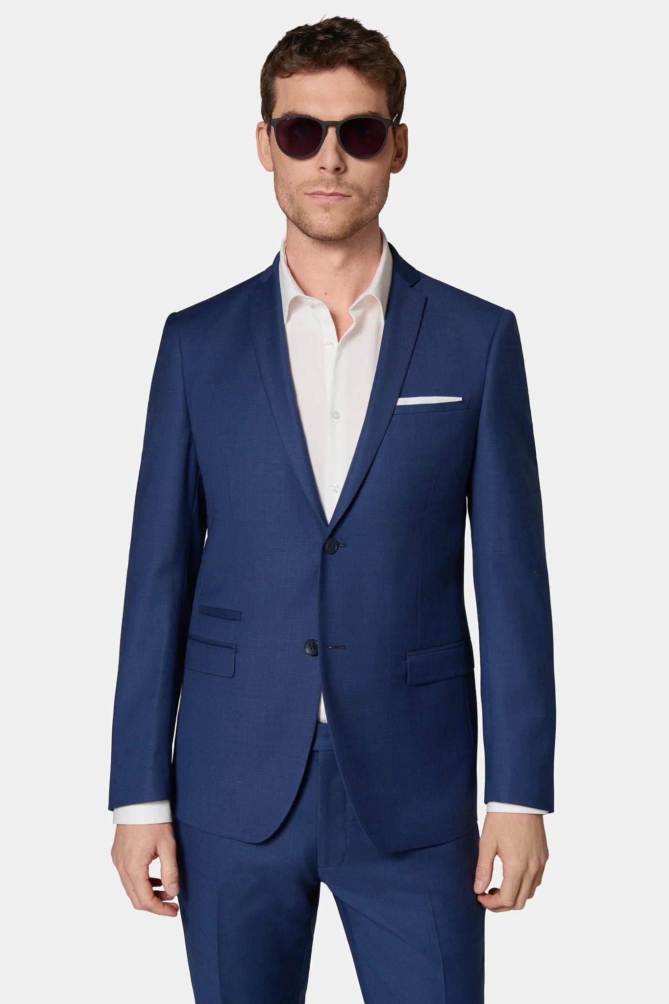 Laine vierge super 120's « Natural stretch » — Veste de costume Jerem, coupe droite, col cranté