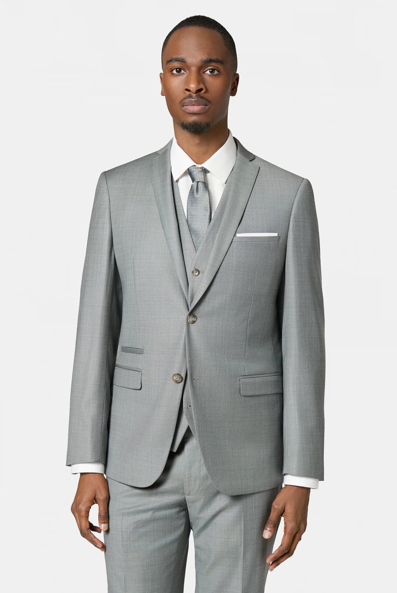 Veste de costume en laine vierge super 120's « Natural stretch » Jerem, fente d'aisance au dos, coupe droite