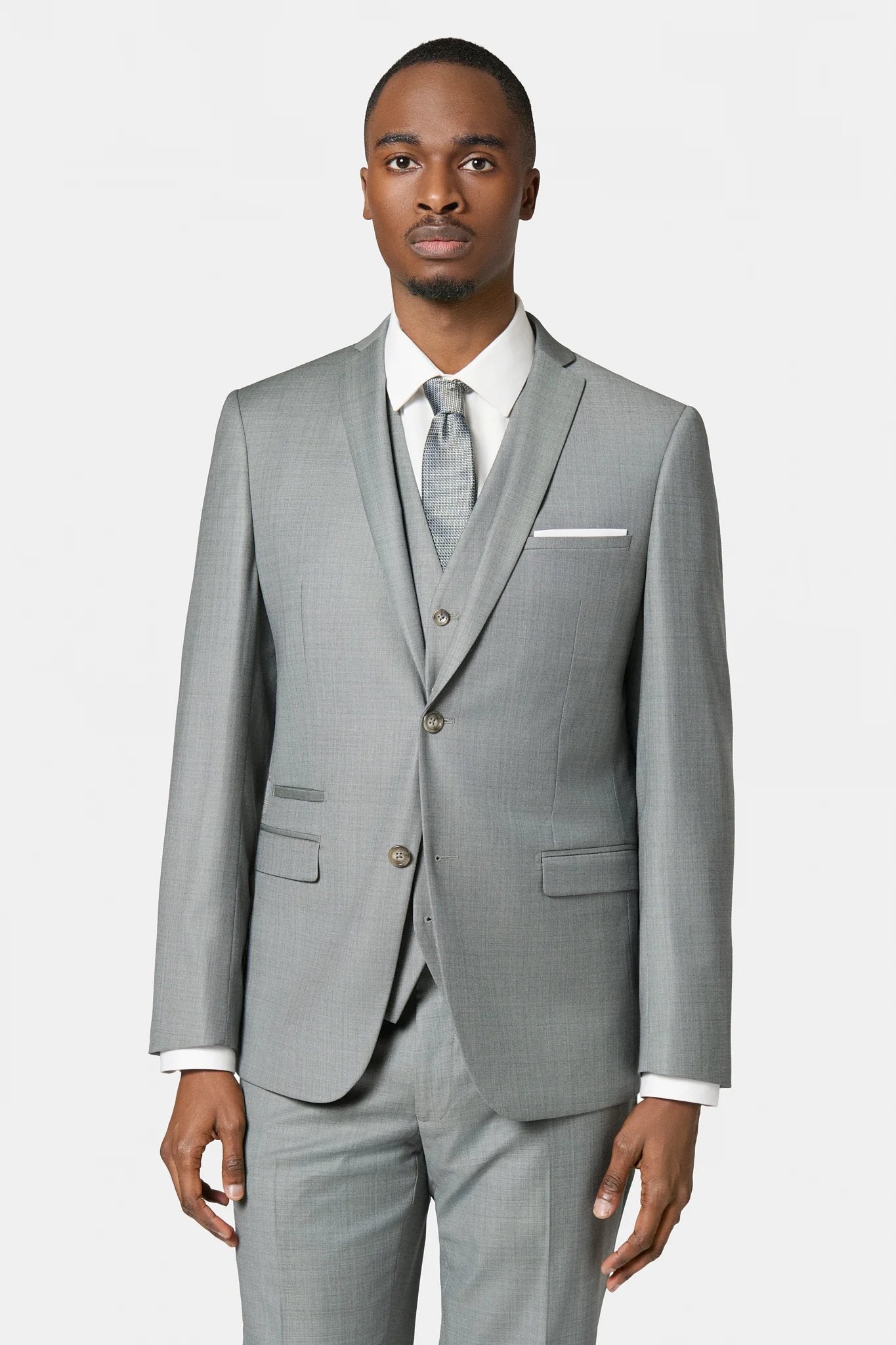 Veste de costume en laine vierge super 120's « Natural stretch » Jerem, fente d'aisance au dos, coupe droite
