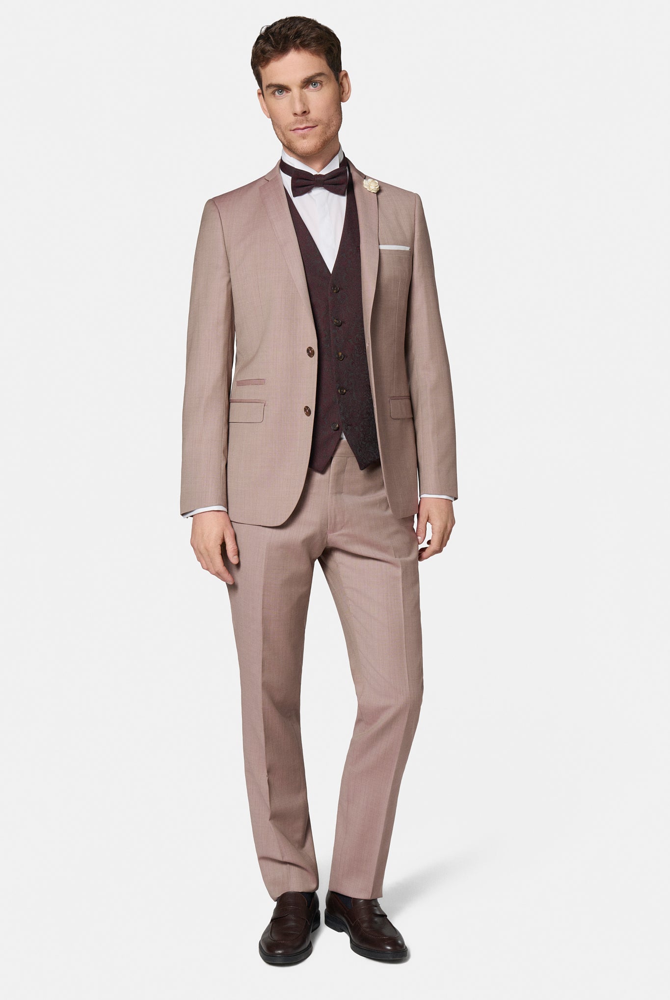 Laine vierge " Natural stretch" — Veste de costume Jerem, poche poitrine, simple boutonnage