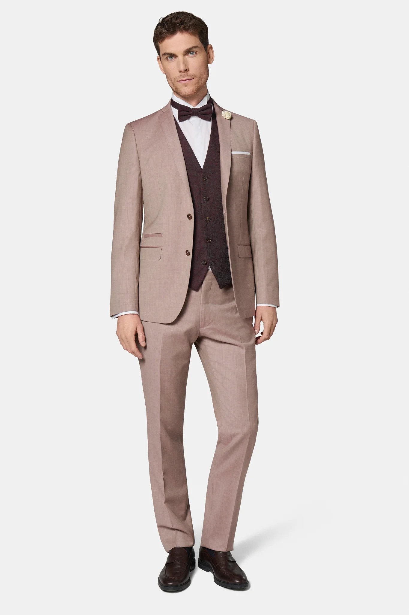 Laine vierge " Natural stretch" — Veste de costume Jerem, poche poitrine, simple boutonnage