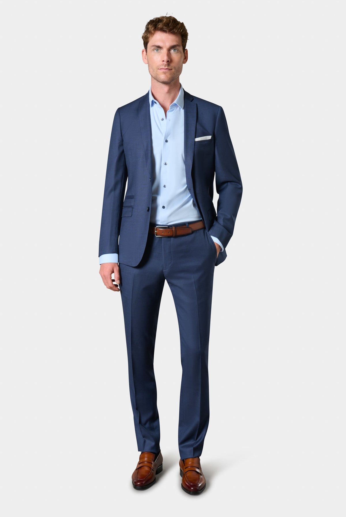Pantalon de costume en pure laine vierge stretch