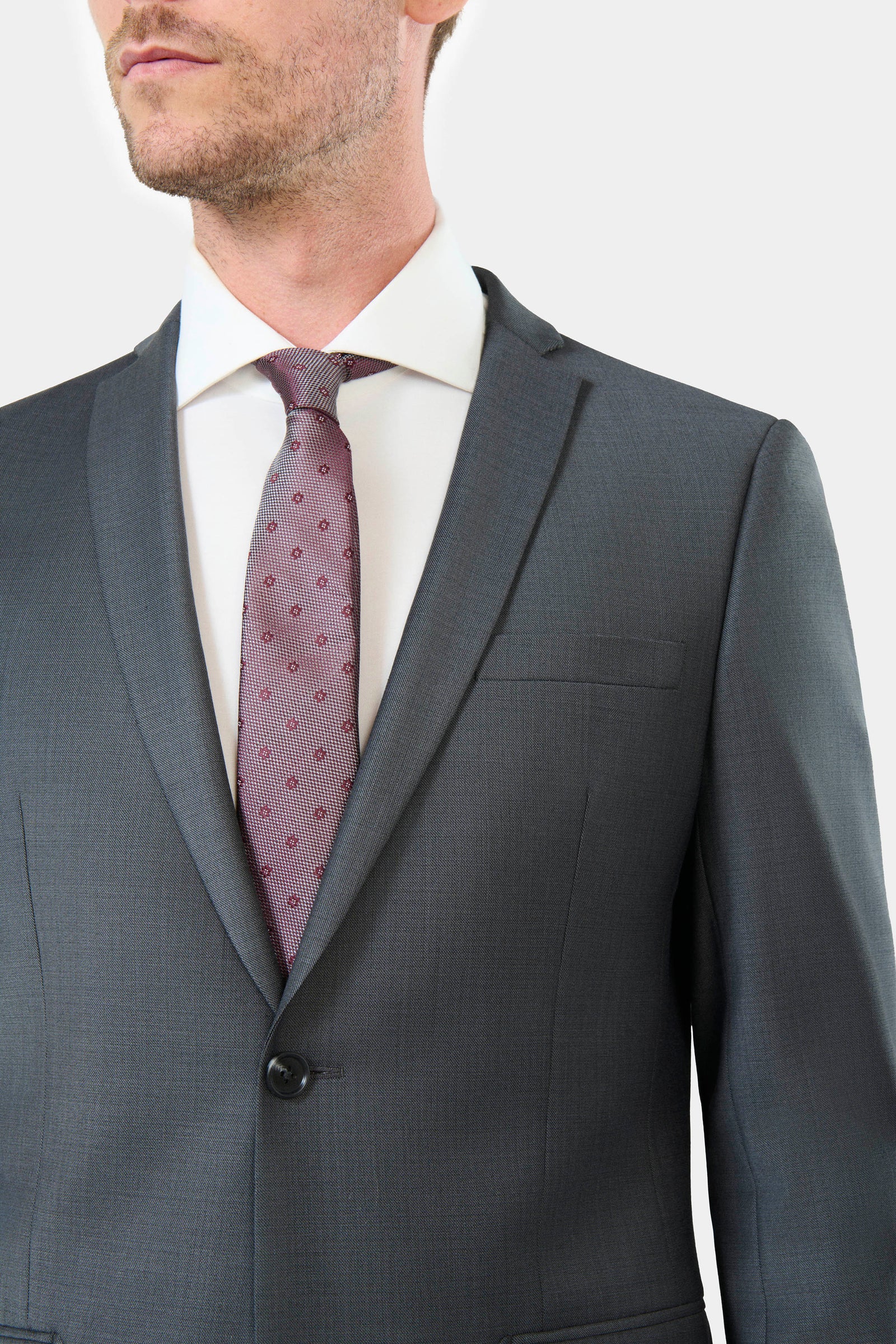 Laine vierge mélangée bi-stretch — Veste de costume lavable Jerem, col cranté, entièrement doublée