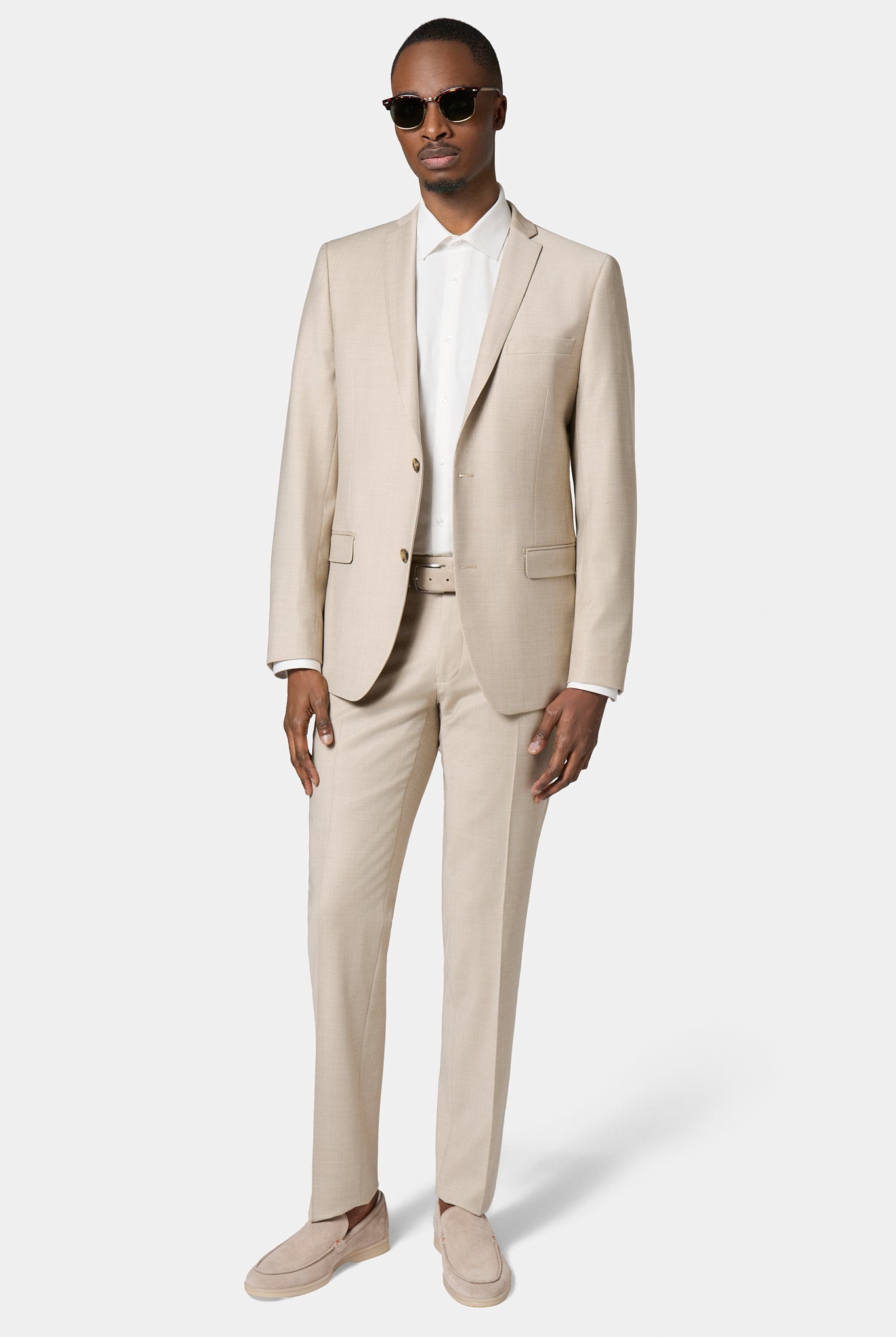 Veste de costume lavable en laine vierge mélangée bi-stretch Jerem, poche poitrine, simple boutonnage