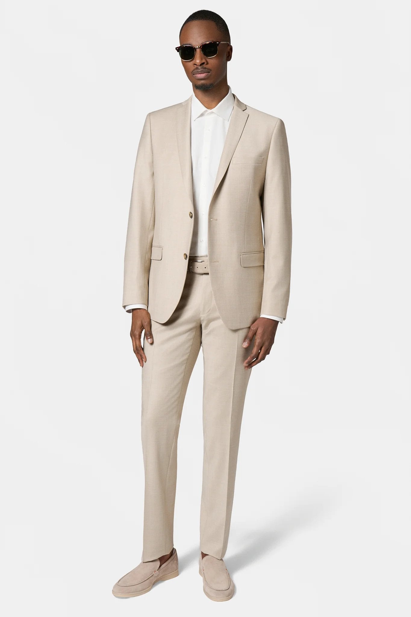Veste de costume lavable en laine vierge mélangée bi-stretch Jerem, poche poitrine, simple boutonnage