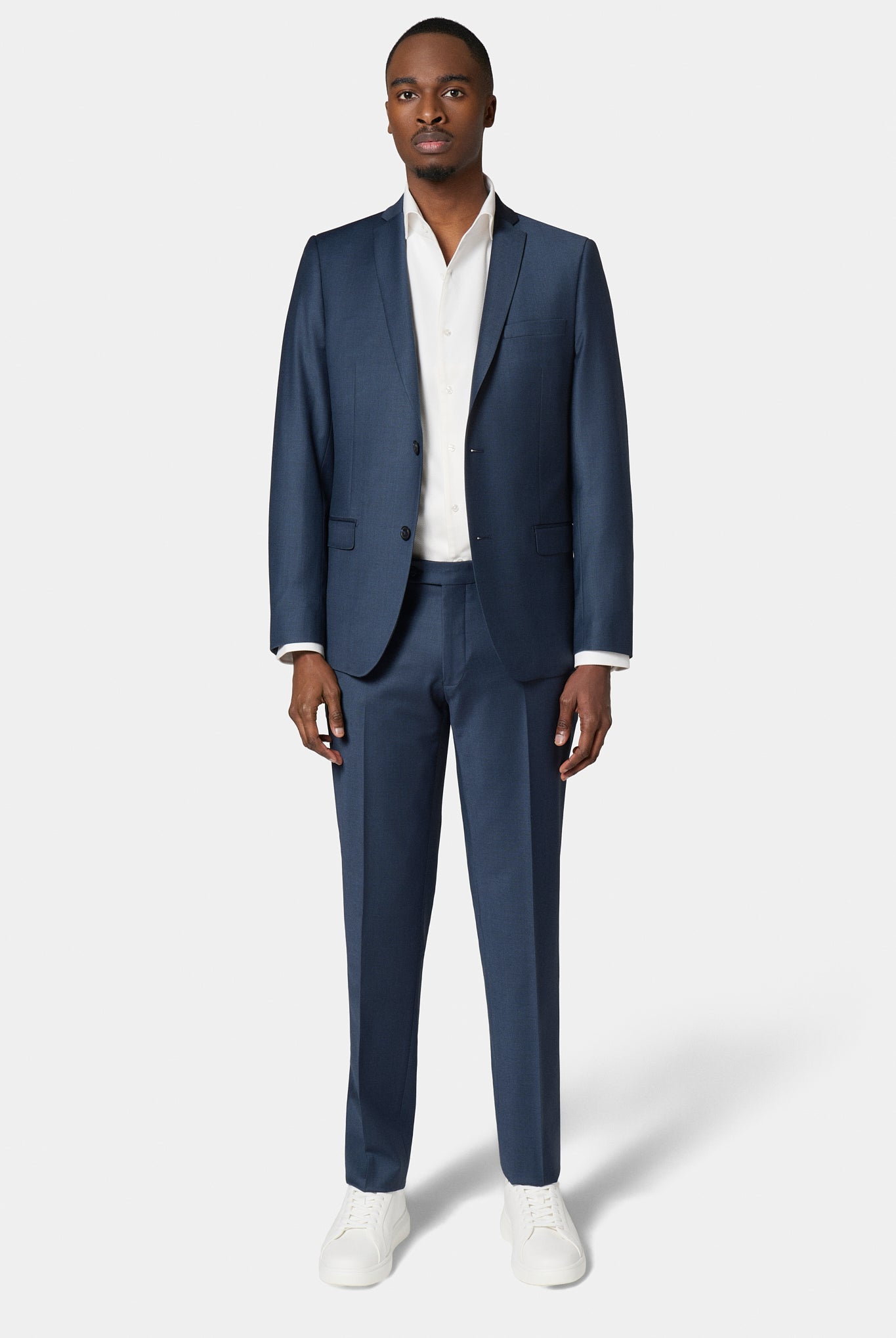 Laine vierge mélangée bi-stretch — Veste de costume lavable Jerem, entièrement doublée, poches passepoilées à rabat