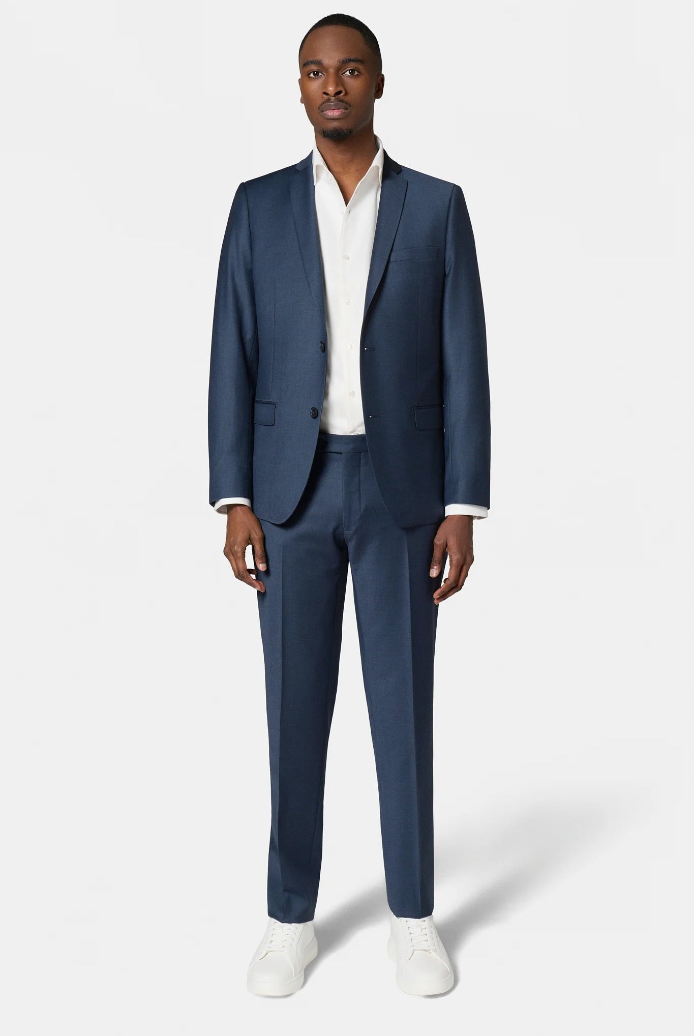 Laine vierge mélangée bi-stretch — Veste de costume lavable Jerem, entièrement doublée, poches passepoilées à rabat