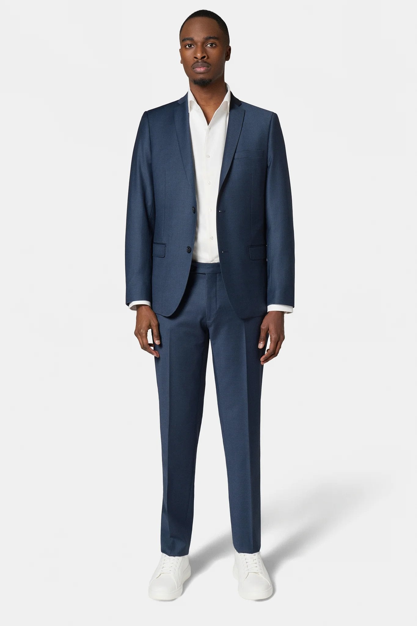 Laine vierge mélangée bi-stretch — Veste de costume lavable Jerem, entièrement doublée, poches passepoilées à rabat
