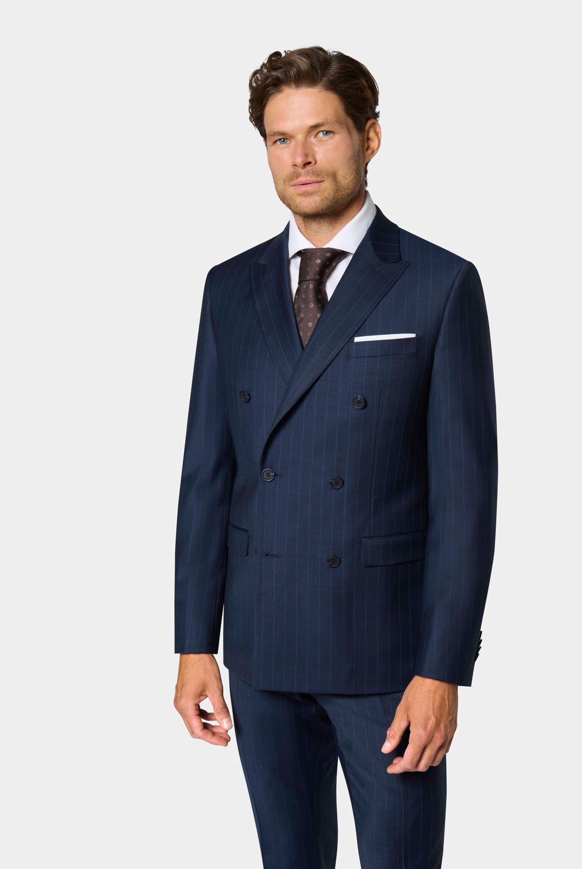 Veste de costume croisée à rayures tennis Jerem Paris