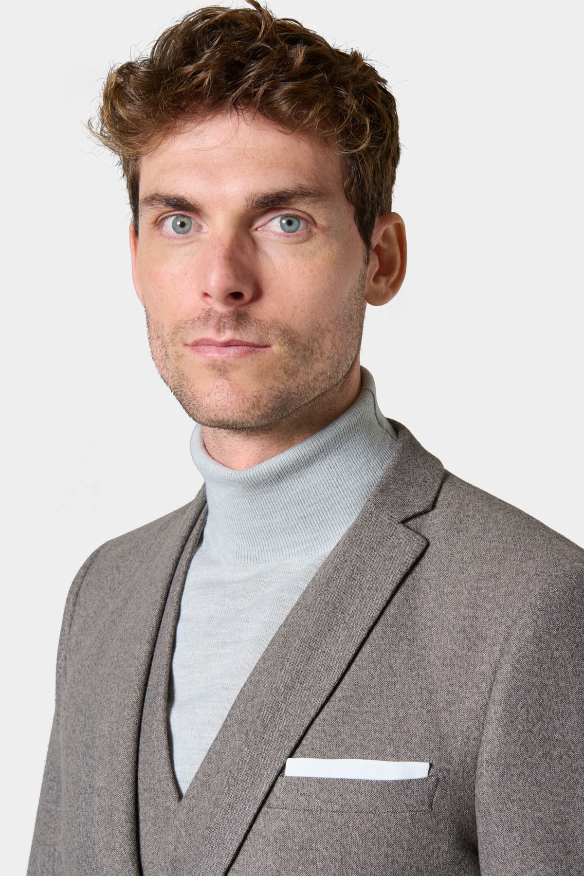 Veste de costume ajustée beige chinée