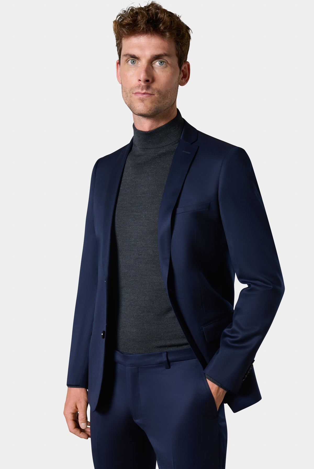 Manteau en laine col officier à plastron amovible