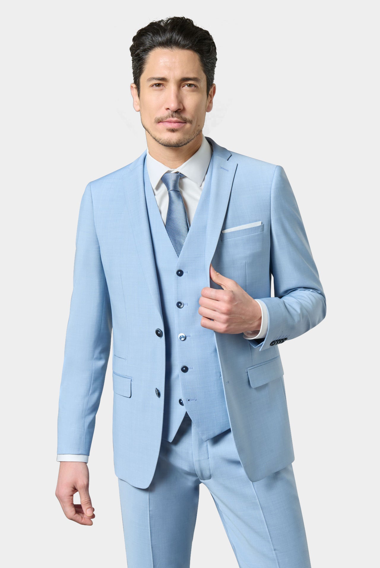 Veste de costume ajustée Jerem, simple boutonnage, boutons de poignet
