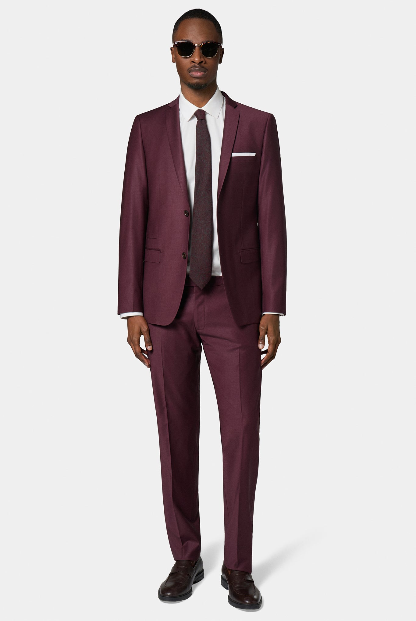 Laine stretch — Veste de costume ajustée Jerem, poche poitrine, simple boutonnage
