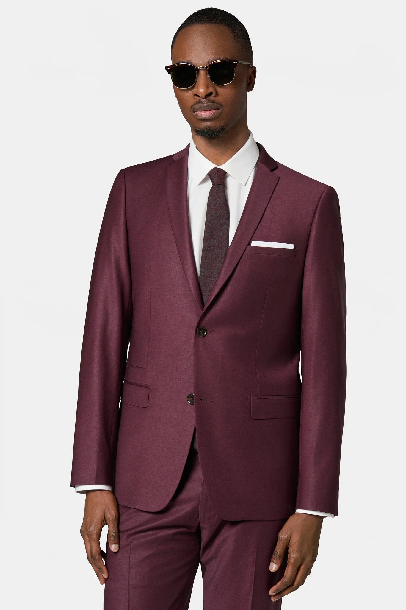 Veste de costume ajustée en laine stretch Jerem, col cranté, entièrement doublée, poche poitrine