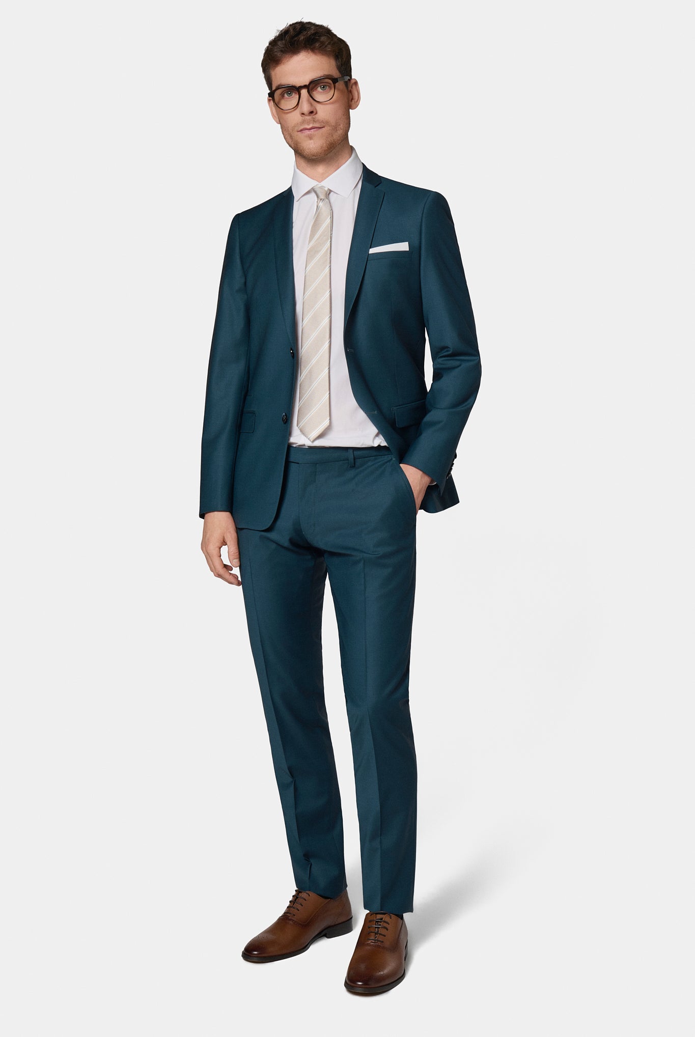Veste de costume ajustée, laine stretch Jerem, fente d'aisance au dos, coupe ajustée