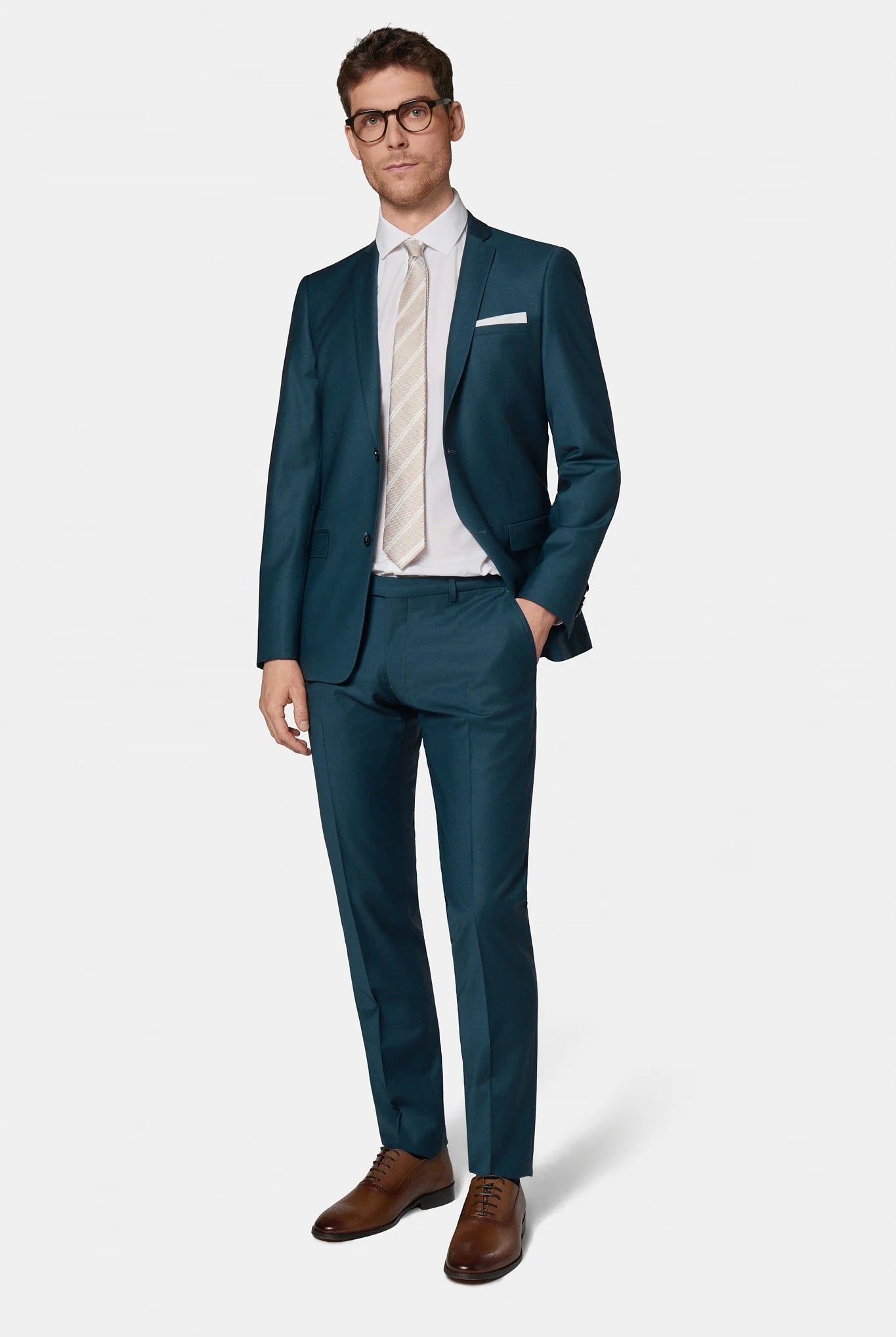 Veste de costume ajustée, laine stretch Jerem, fente d'aisance au dos, coupe ajustée