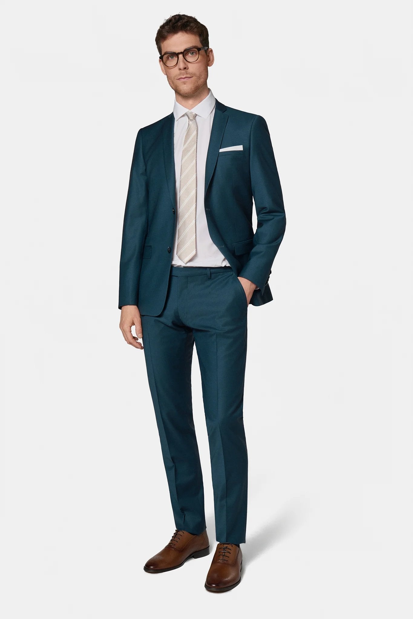 Veste de costume ajustée, laine stretch Jerem, fente d'aisance au dos, coupe ajustée