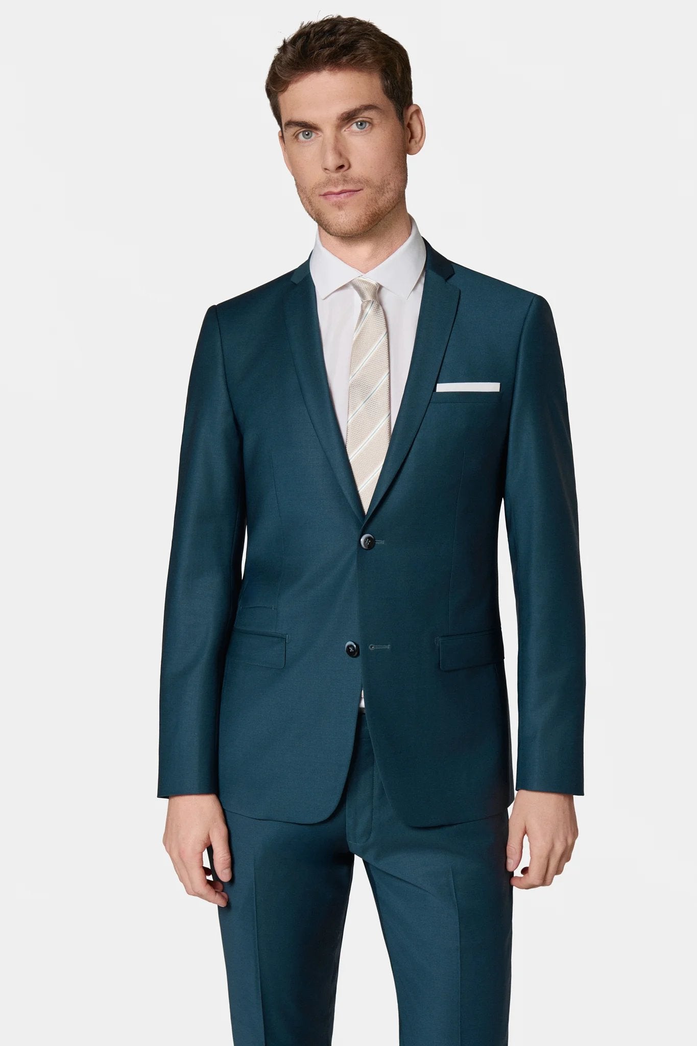 Veste de costume ajustée en laine stretch, Jerem