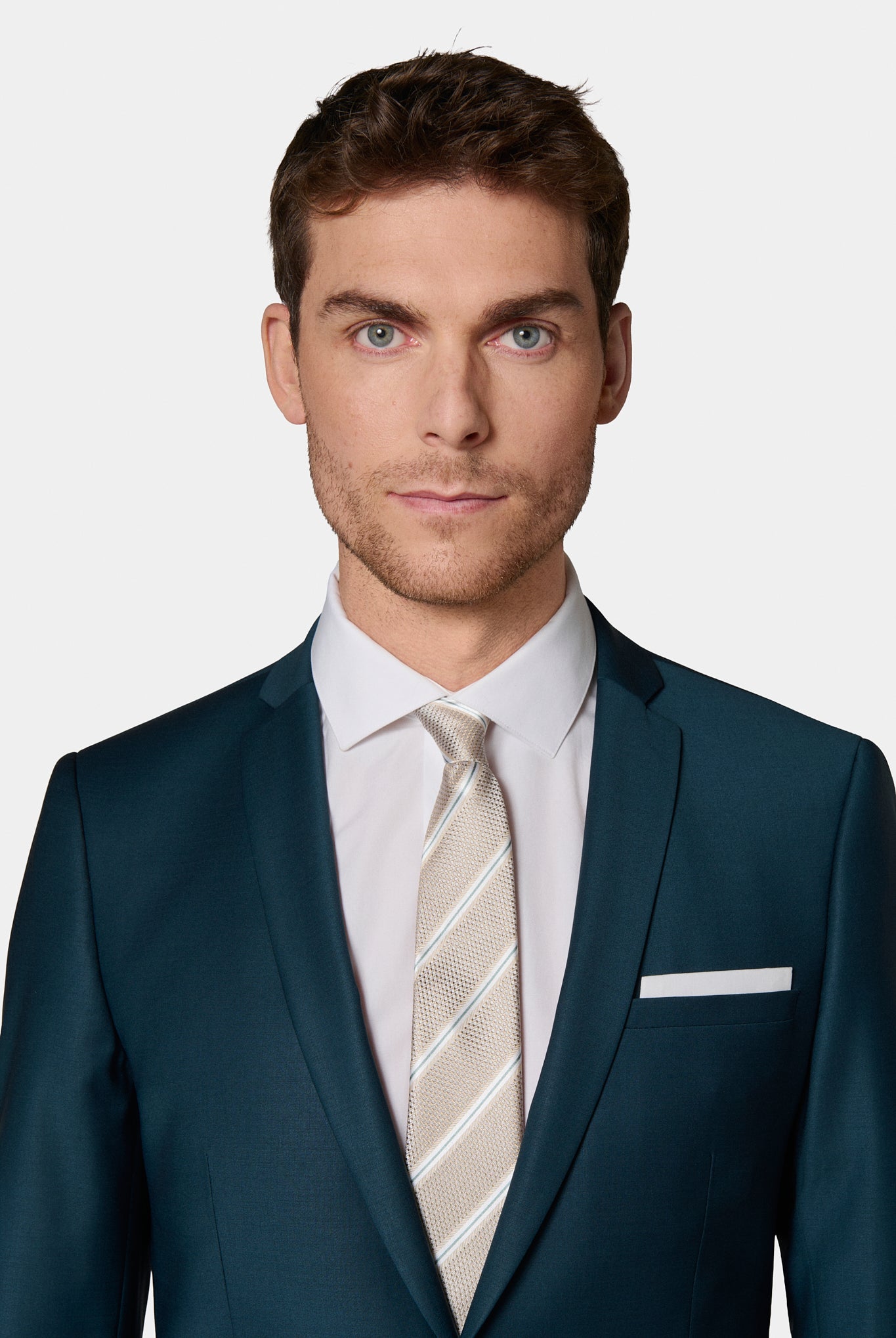 Veste de costume ajustée en laine stretch Jerem, boutons de poignet, fente d'aisance au dos