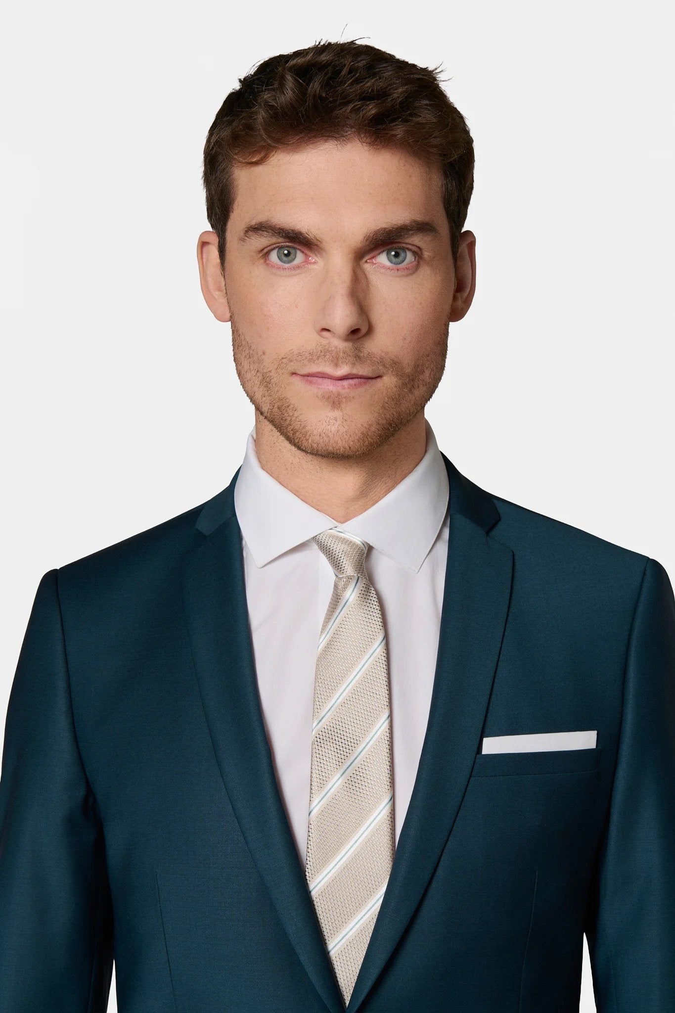 Veste de costume ajustée en laine stretch Jerem, boutons de poignet, fente d'aisance au dos