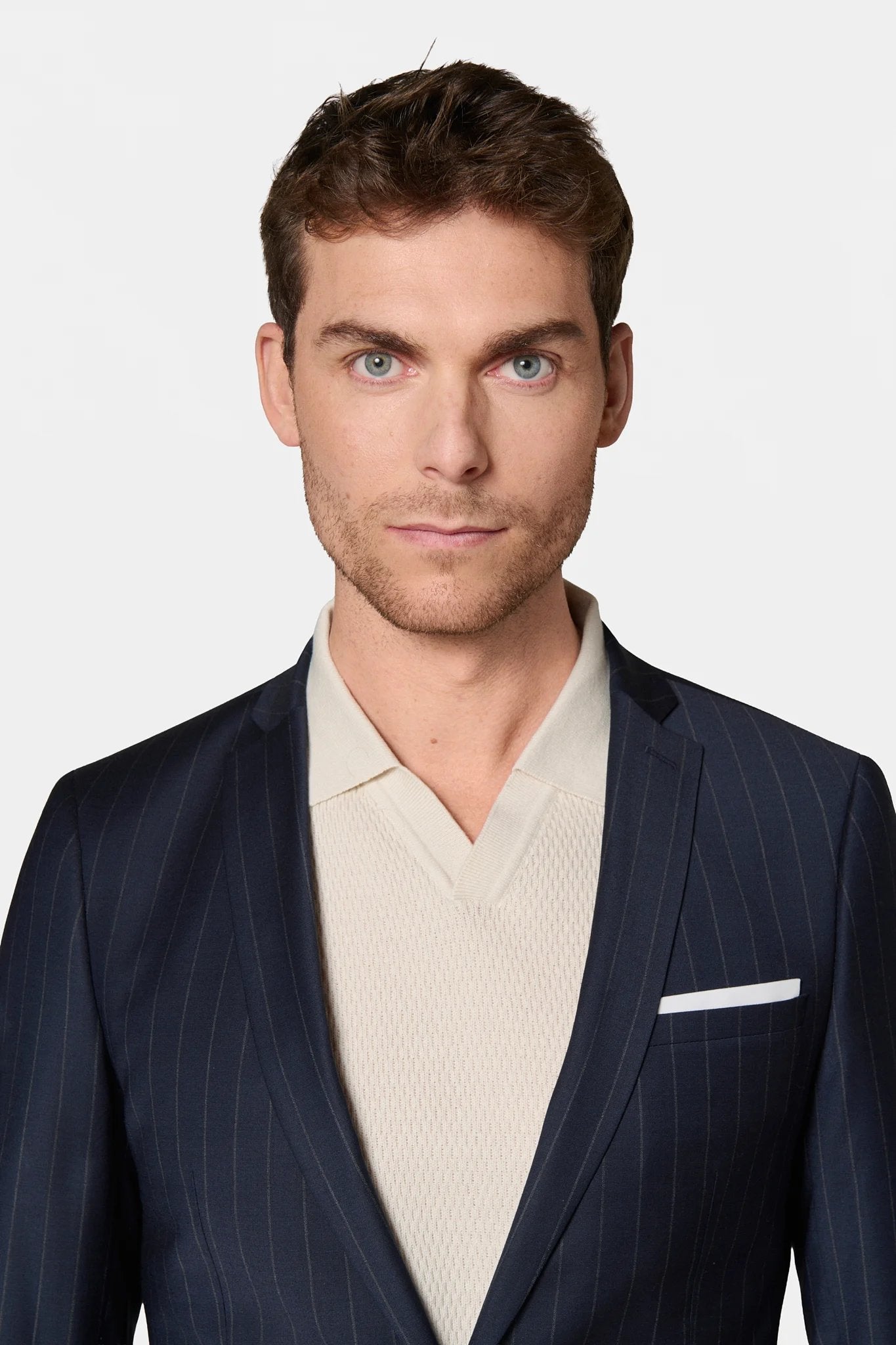 Veste de costume ajustée à rayure, laine stretch Jerem, entièrement doublée, poche poitrine