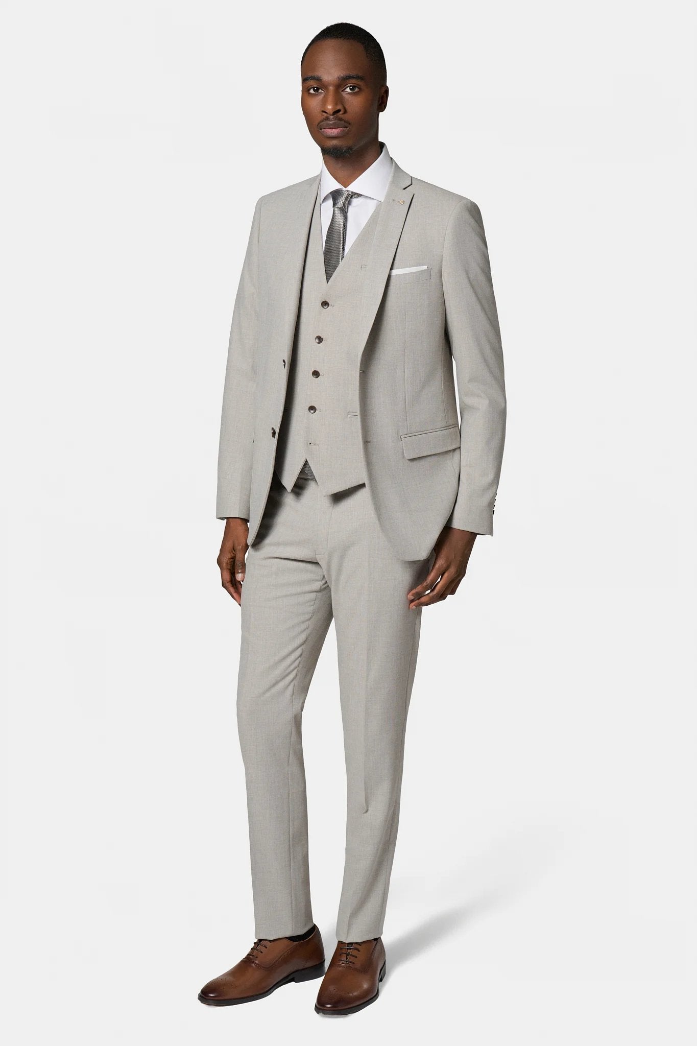 Veste de costume ajustée bi-stretch Jerem, poche poitrine, simple boutonnage
