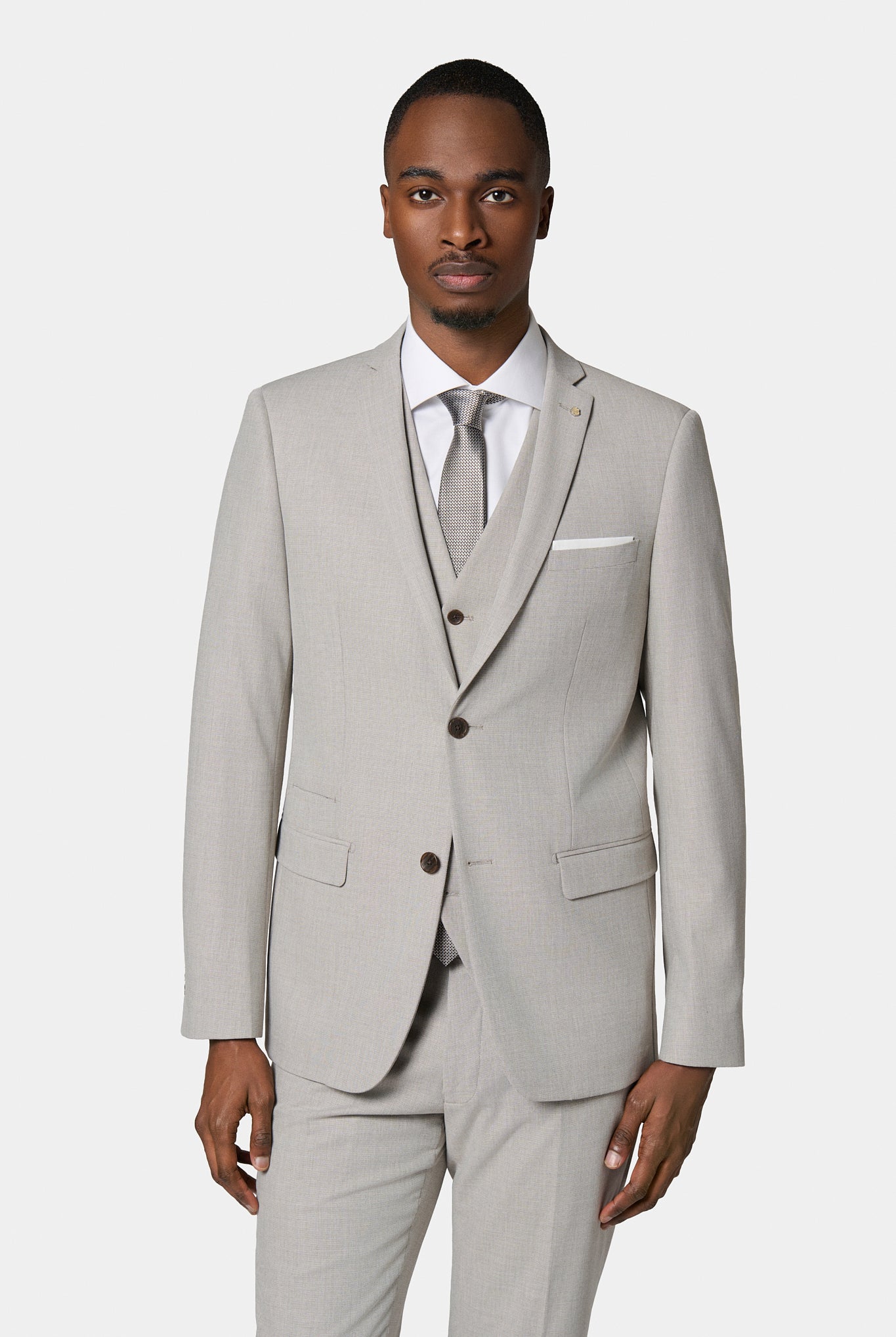 Veste de costume ajustée bi-stretch Jerem, col cranté, entièrement doublée, poche poitrine