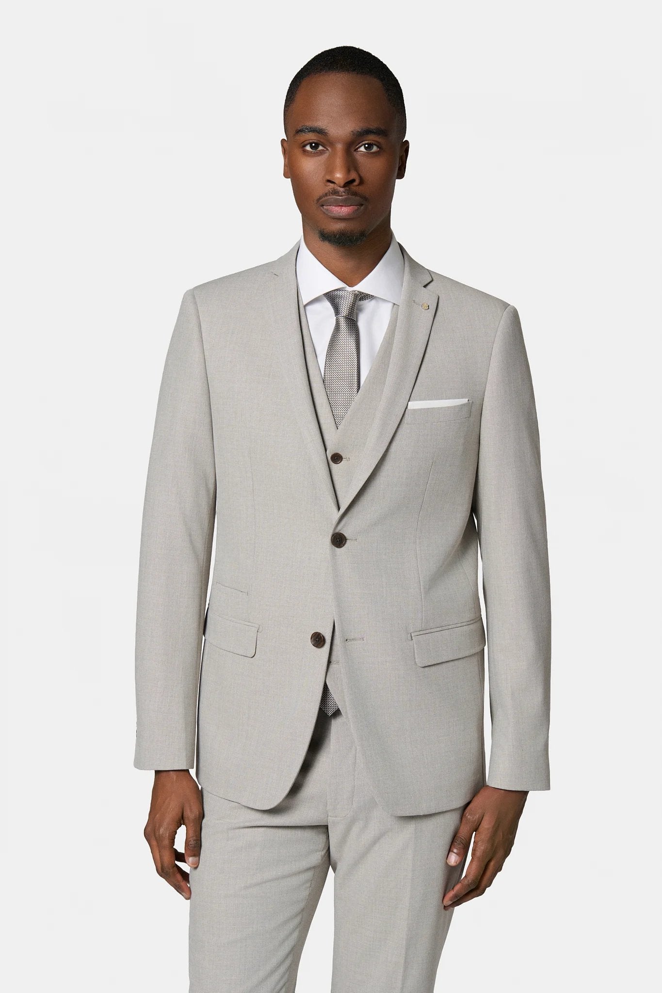 Veste de costume ajustée bi-stretch Jerem, col cranté, entièrement doublée, poche poitrine
