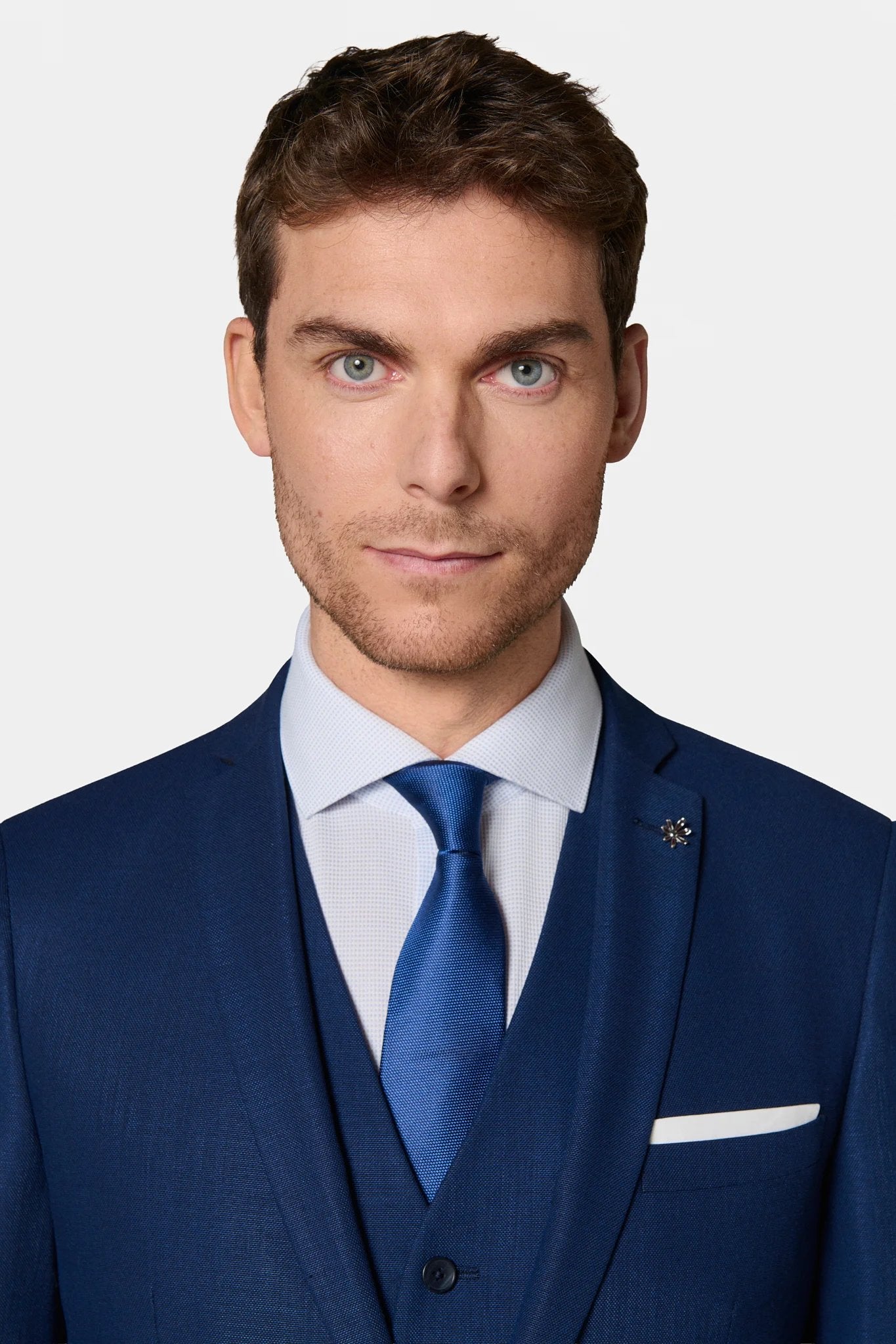 Veste de costume ajustée satinée Jerem, entièrement doublée, poche poitrine
