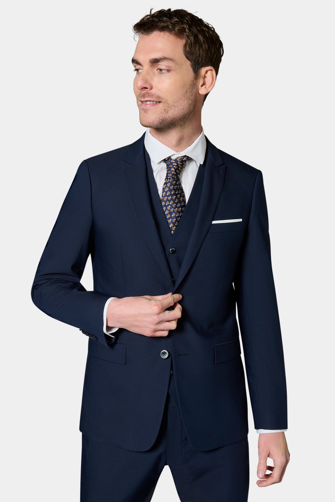 Veste de costume ajustée en sergé technique stretch, Jerem
