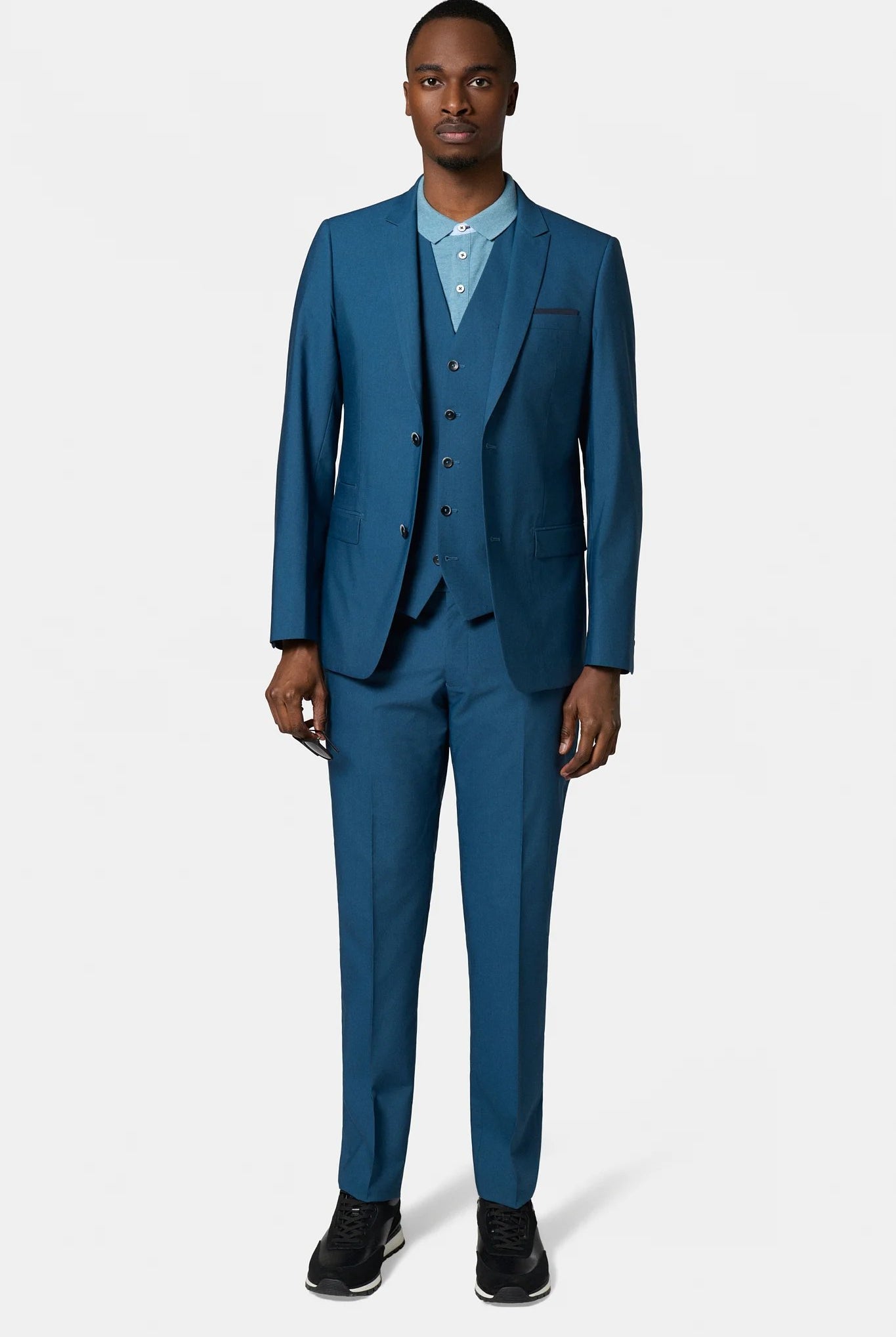 Veste de costume ajustée sergé technique stretch Jerem, fente d'aisance au dos, coupe ajustée