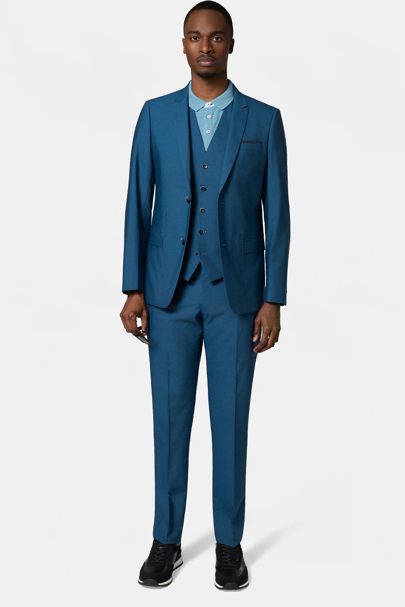 Veste de costume ajustée sergé technique stretch Jerem, fente d'aisance au dos, coupe ajustée