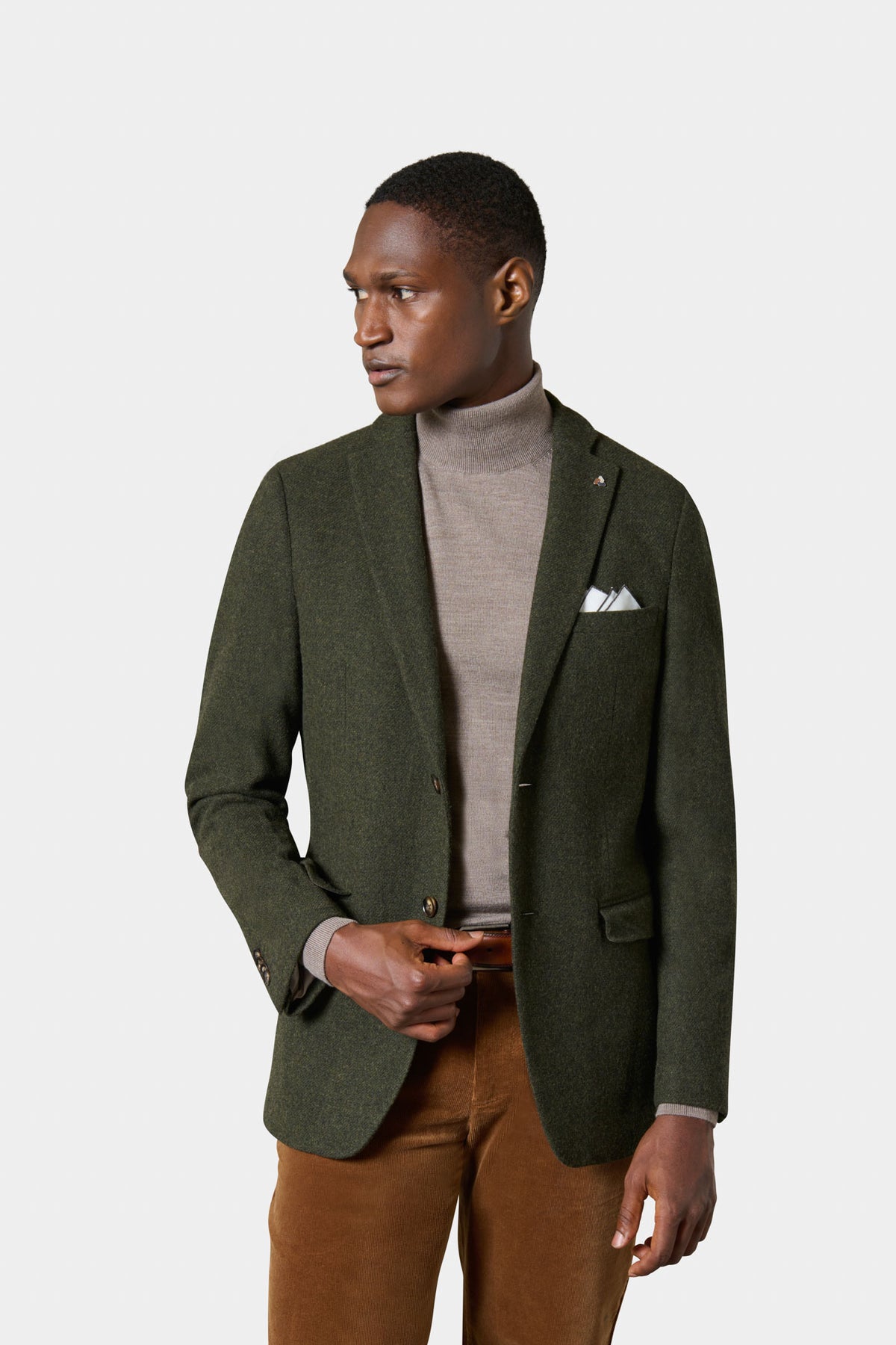 Blazer semi-ajusté en tweed de pure laine