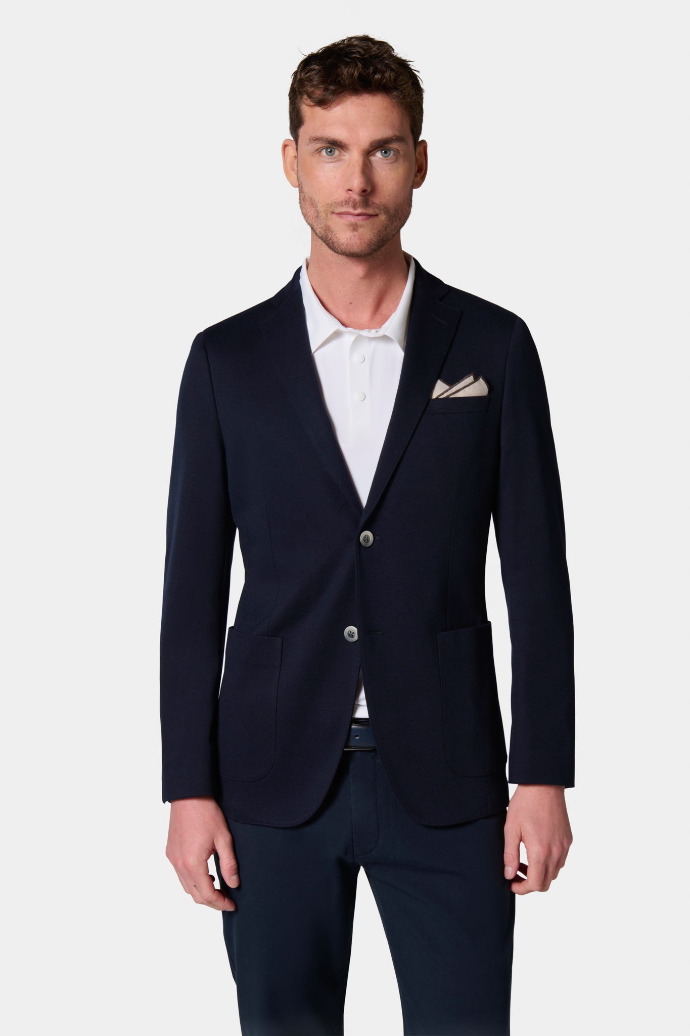 Veste décontractée en maille piquée Jerem, col cranté à pin's, col cranté, intérieur semi-doublé, coloris noir