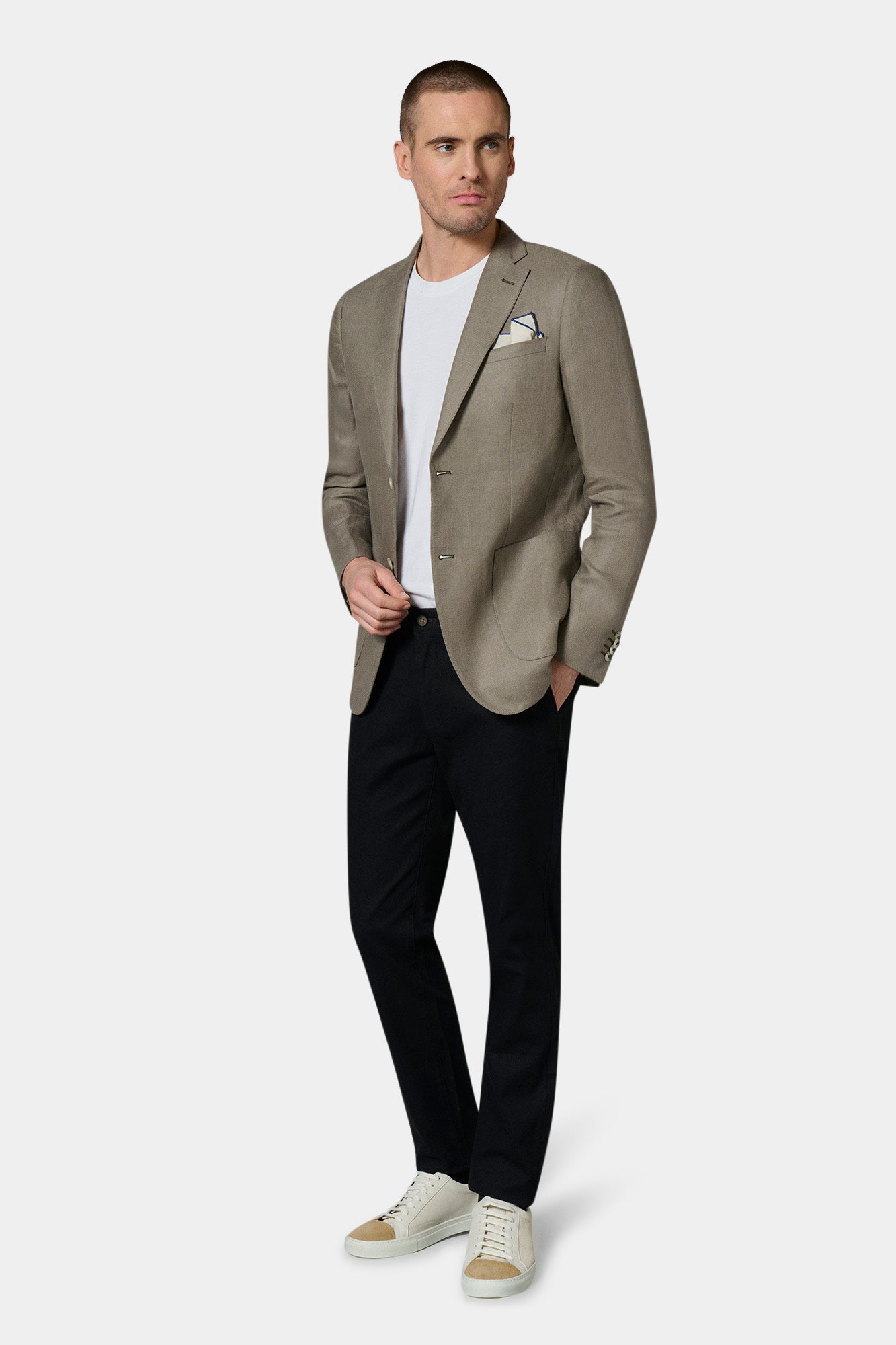 Veste décontractée en natté pur lin, Jerem