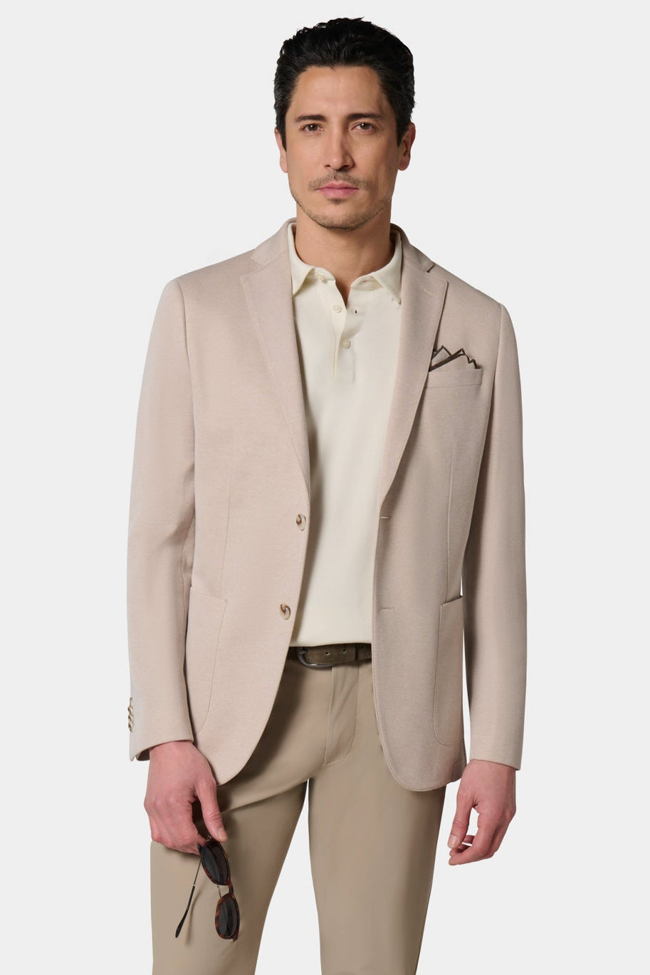 Veste décontractée en maille piquée à poches plaquées Jerem, col cranté à pin's, col cranté, intérieur semi-doublé