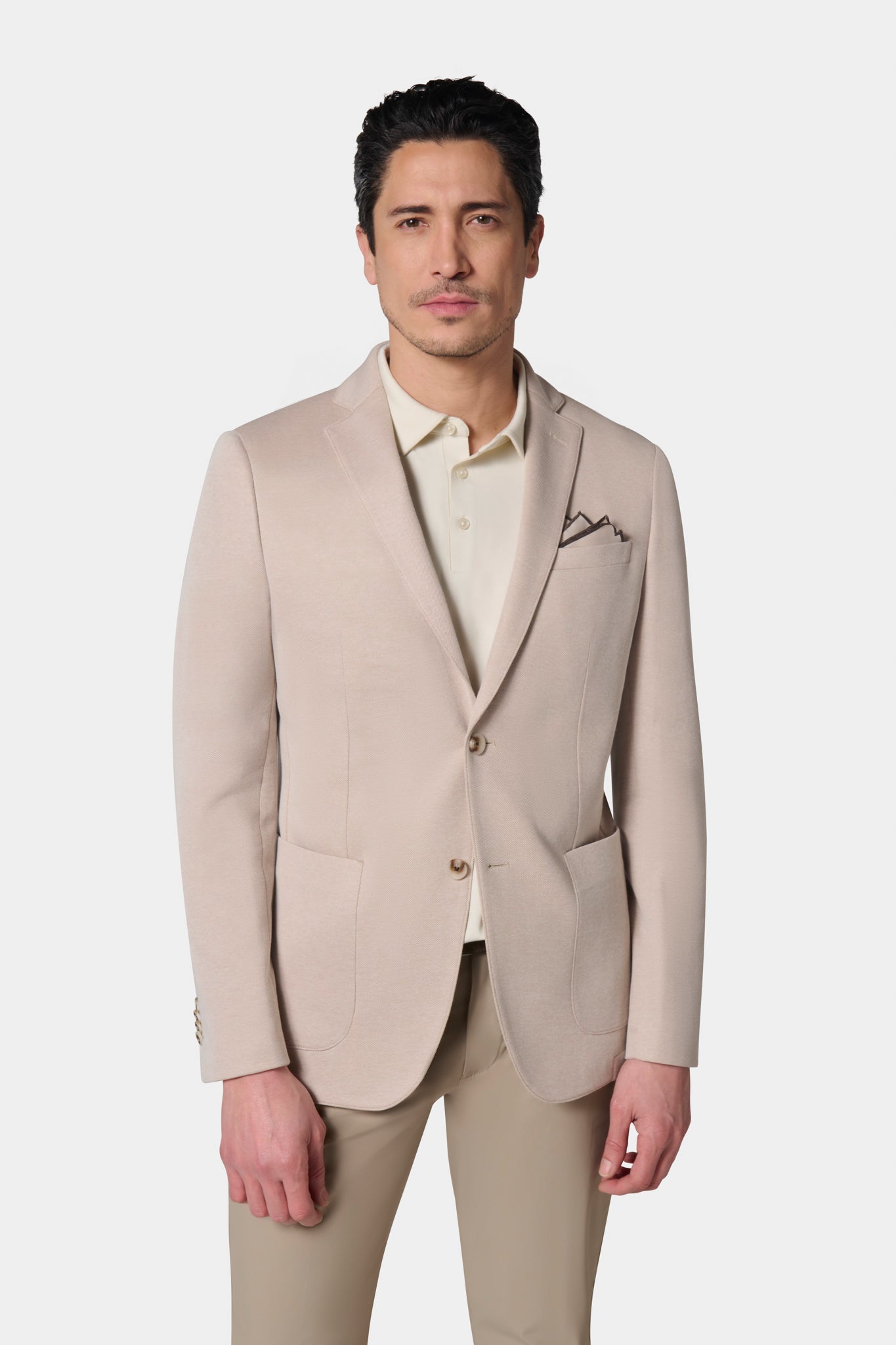 Veste décontractée, maille piquée à poches plaquées Jerem, col cranté, intérieur semi-doublé