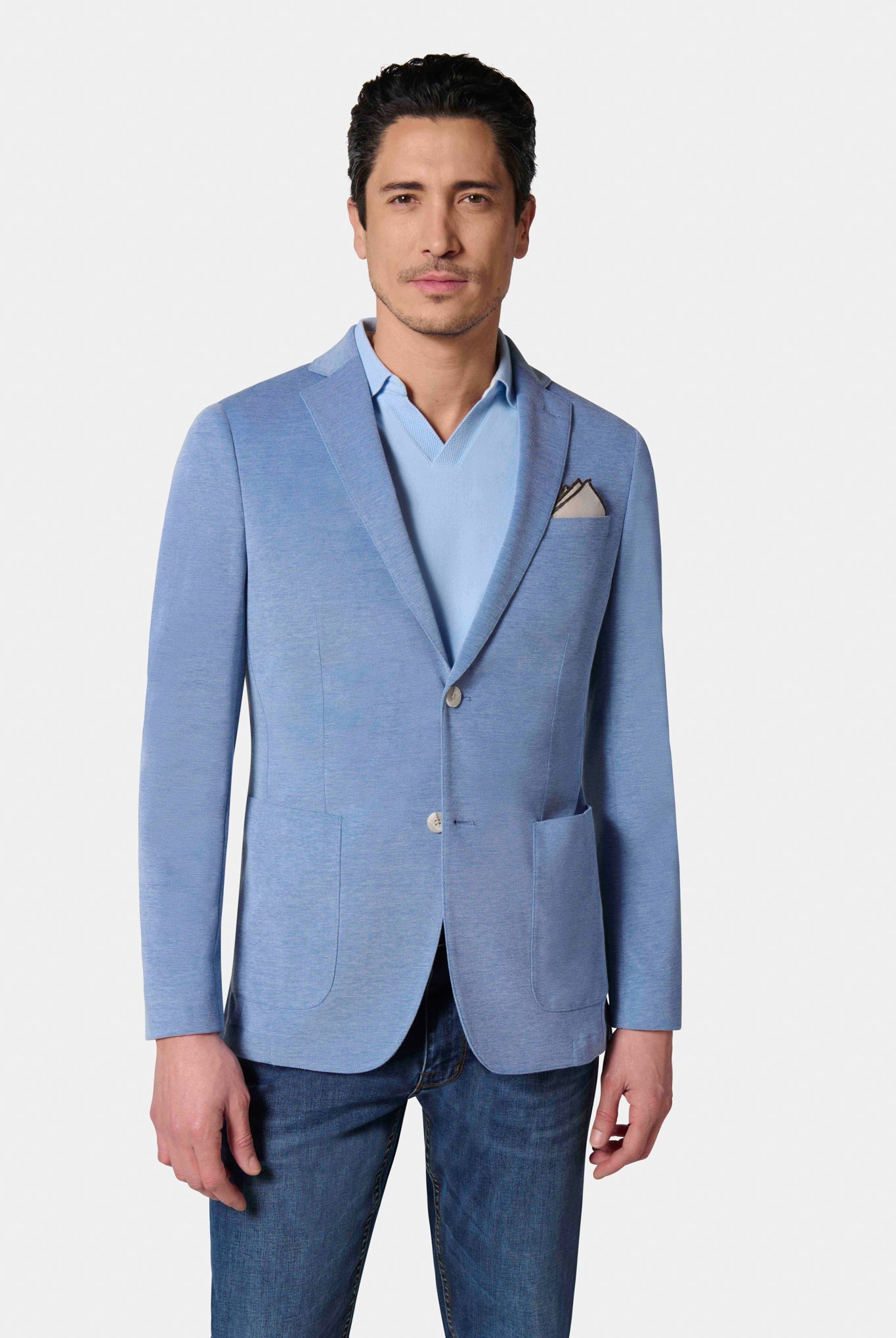 Veste décontractée, maille piquée Jerem, col cranté, intérieur semi-doublé