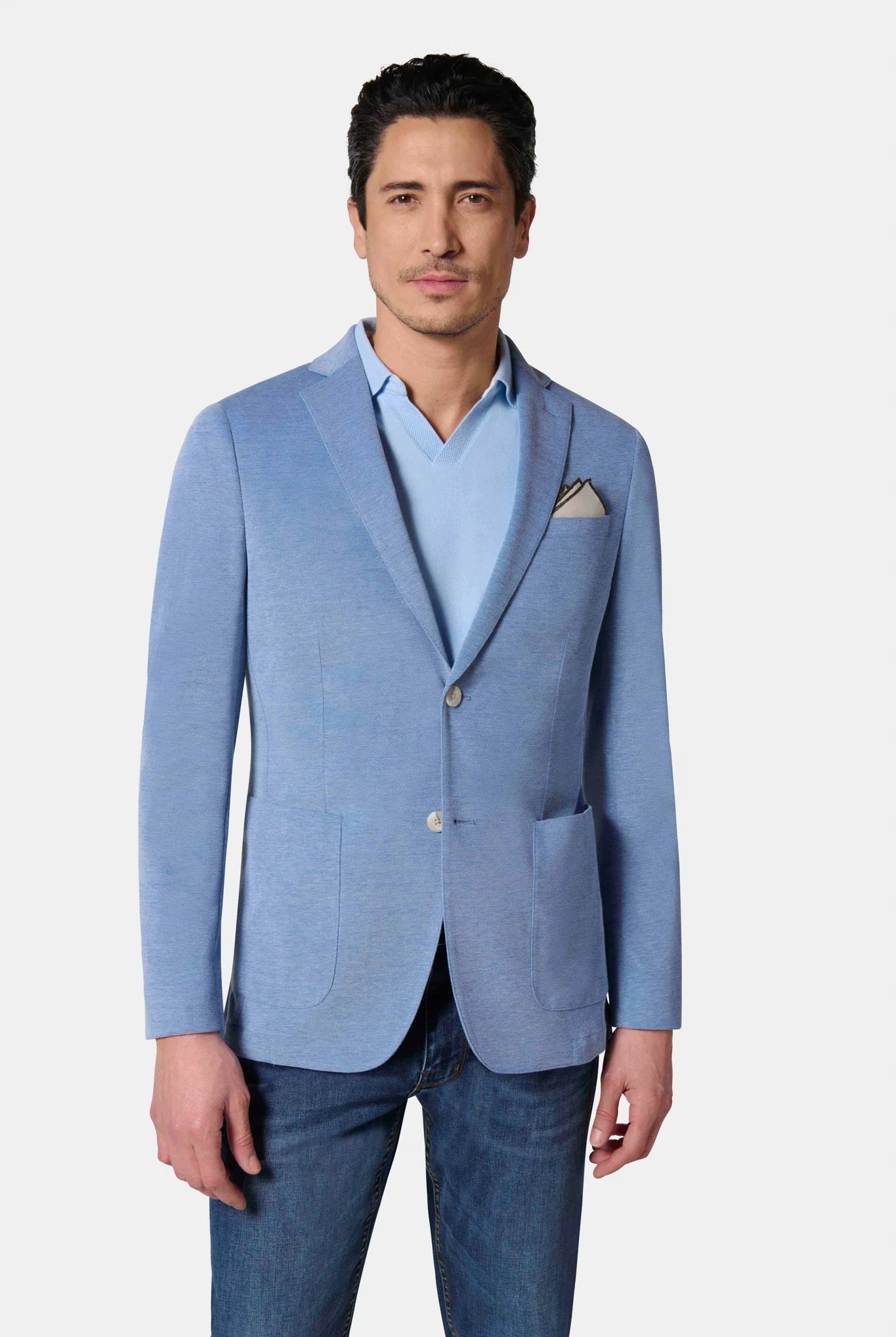 Veste décontractée, maille piquée Jerem, col cranté, intérieur semi-doublé