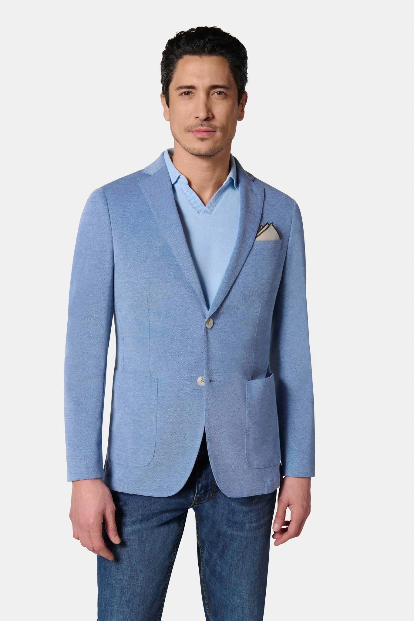 Veste décontractée, maille piquée Jerem, col cranté, intérieur semi-doublé