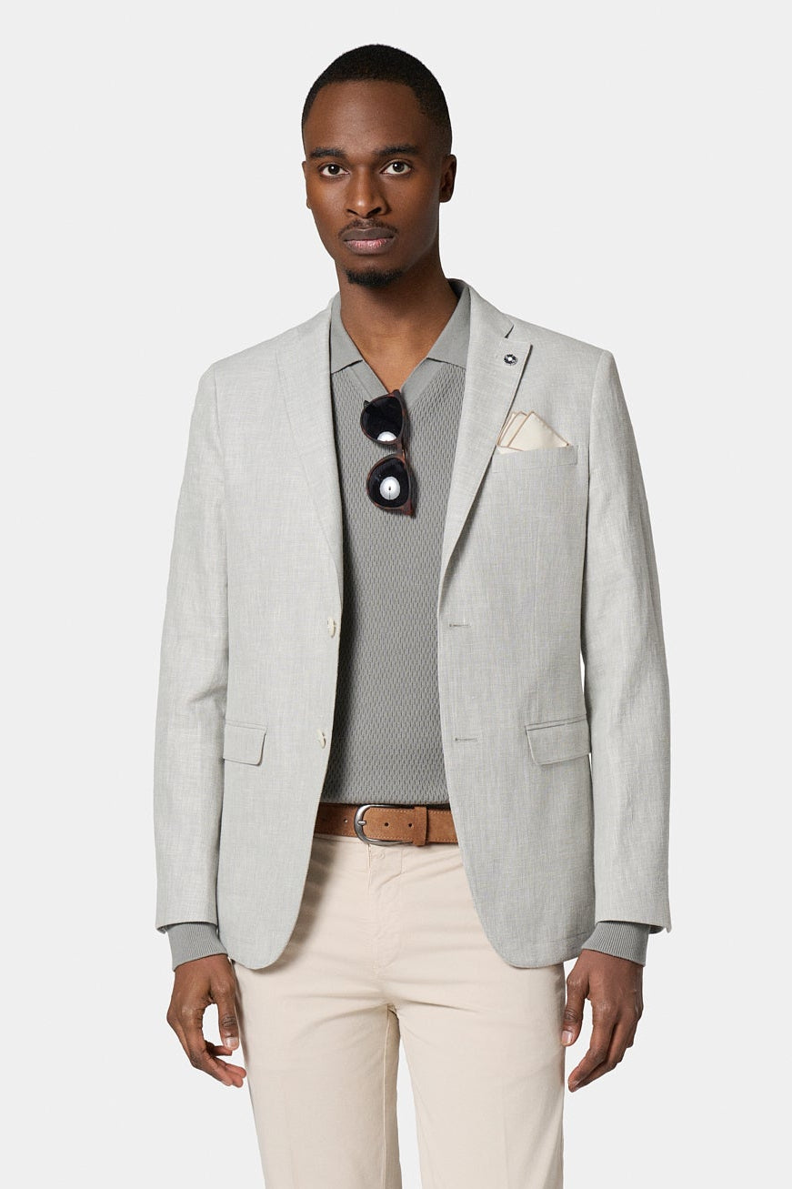 Veste décontractée Jerem, poches passepoilées à rabat, poche poitrine, coloris gris